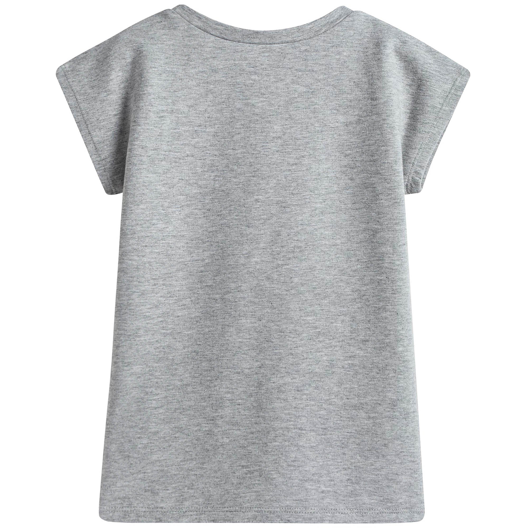 Girls Grey Printed Jersey Dress