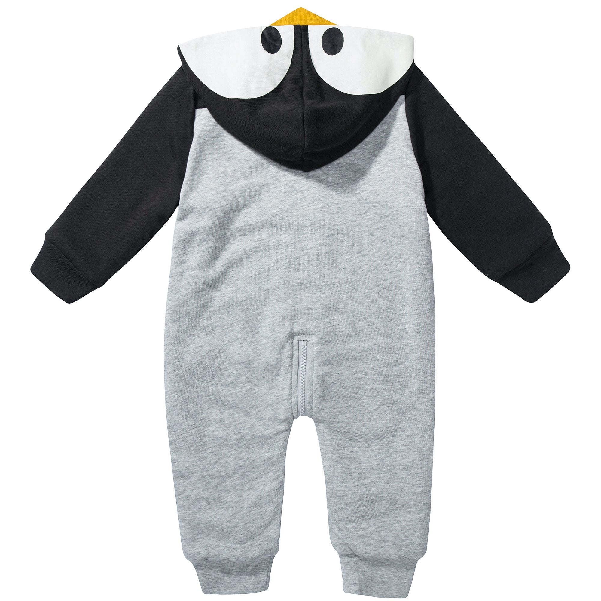 Baby Boys Grey Penguin Cotton Onesie