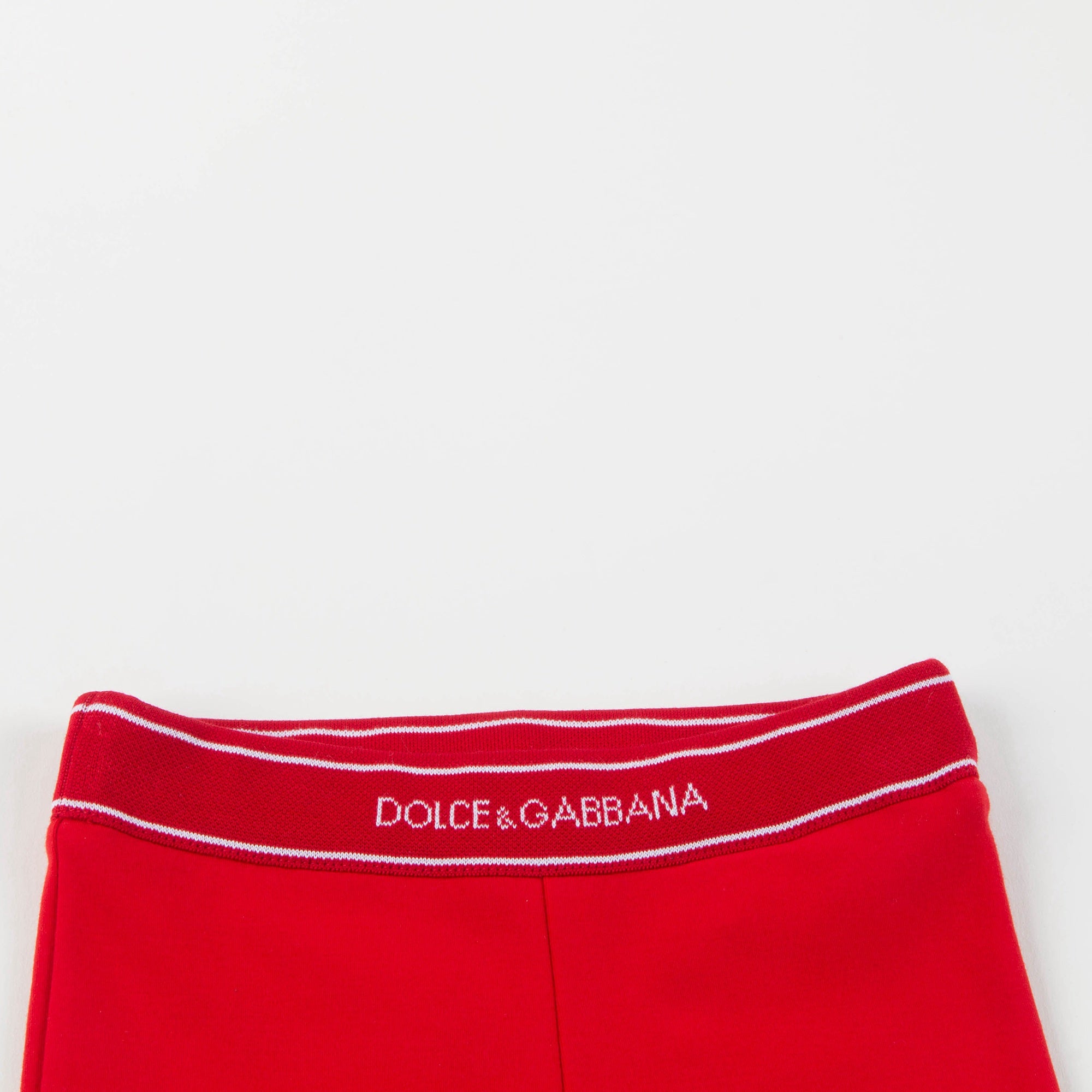 Baby Girls Red Logo Cotton Leggings