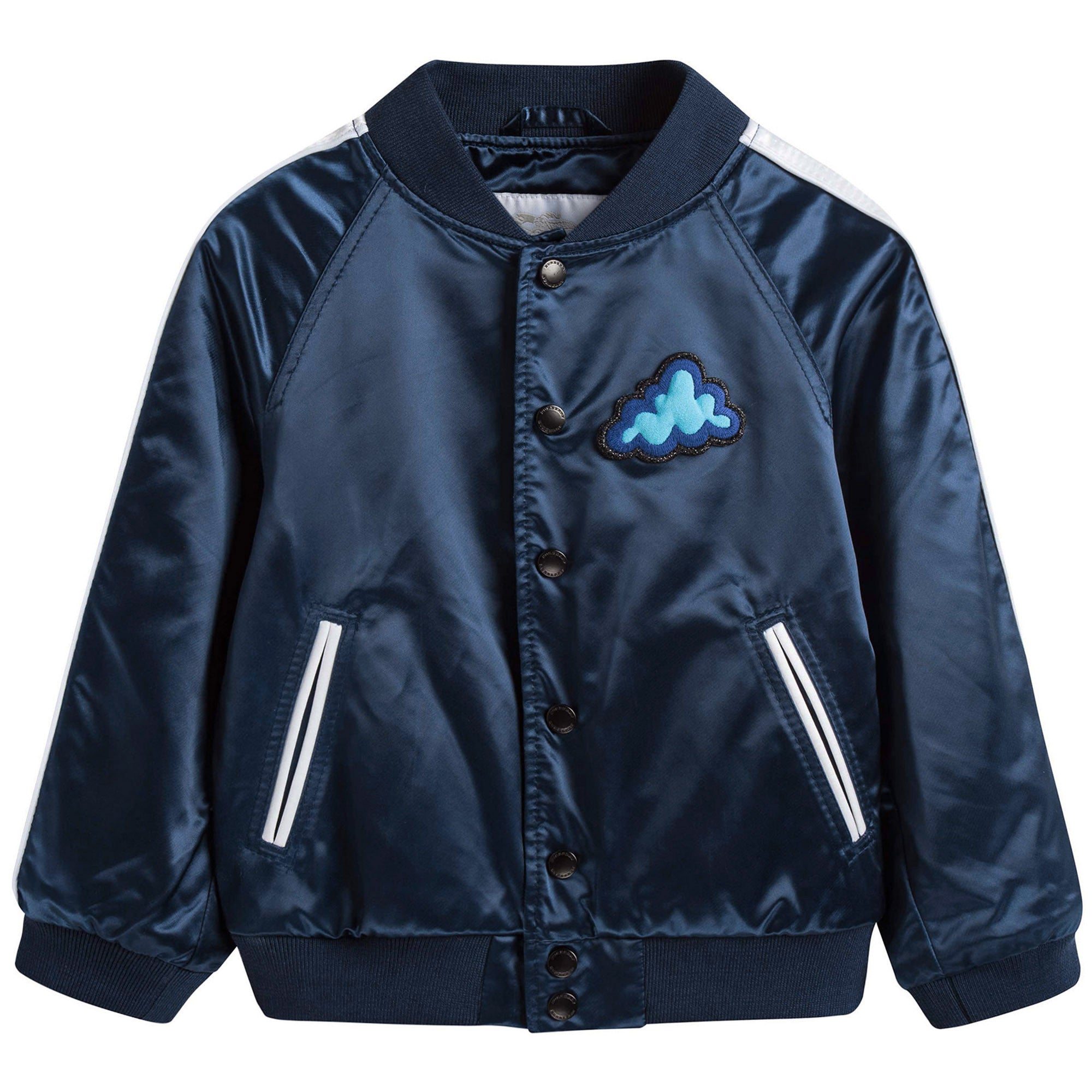 Boys Blue Cloud Printed Jacket