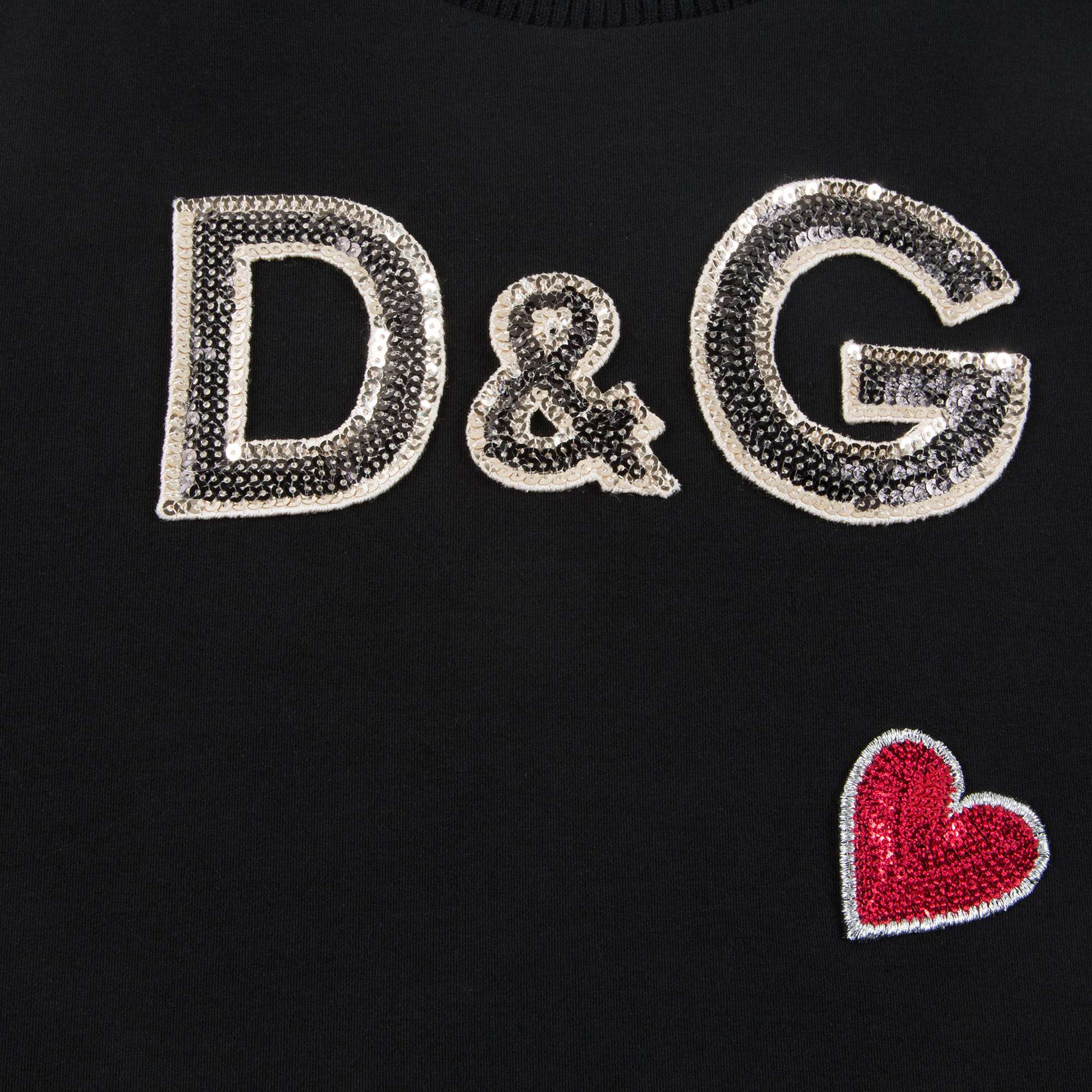 Girls Black "Love" Logo Cotton Sweatshirt