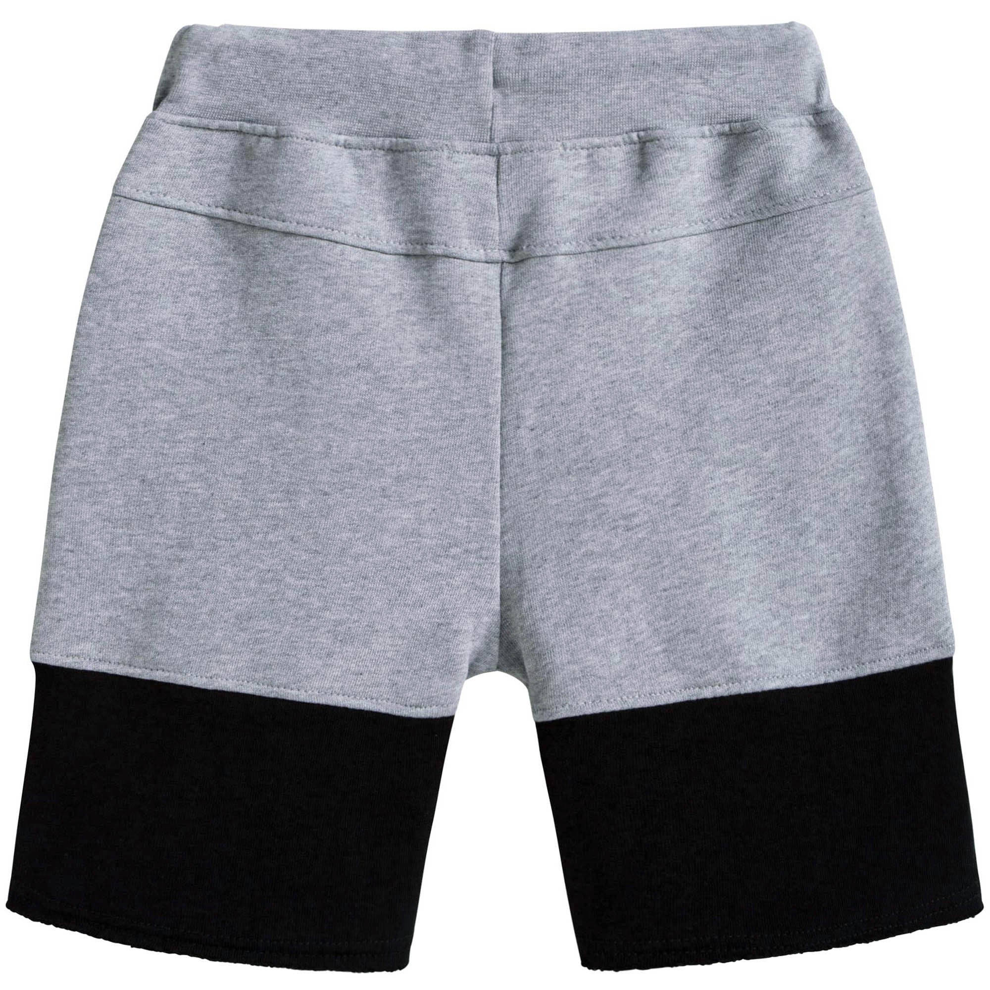 Boys Grey & Black Logo Shorts