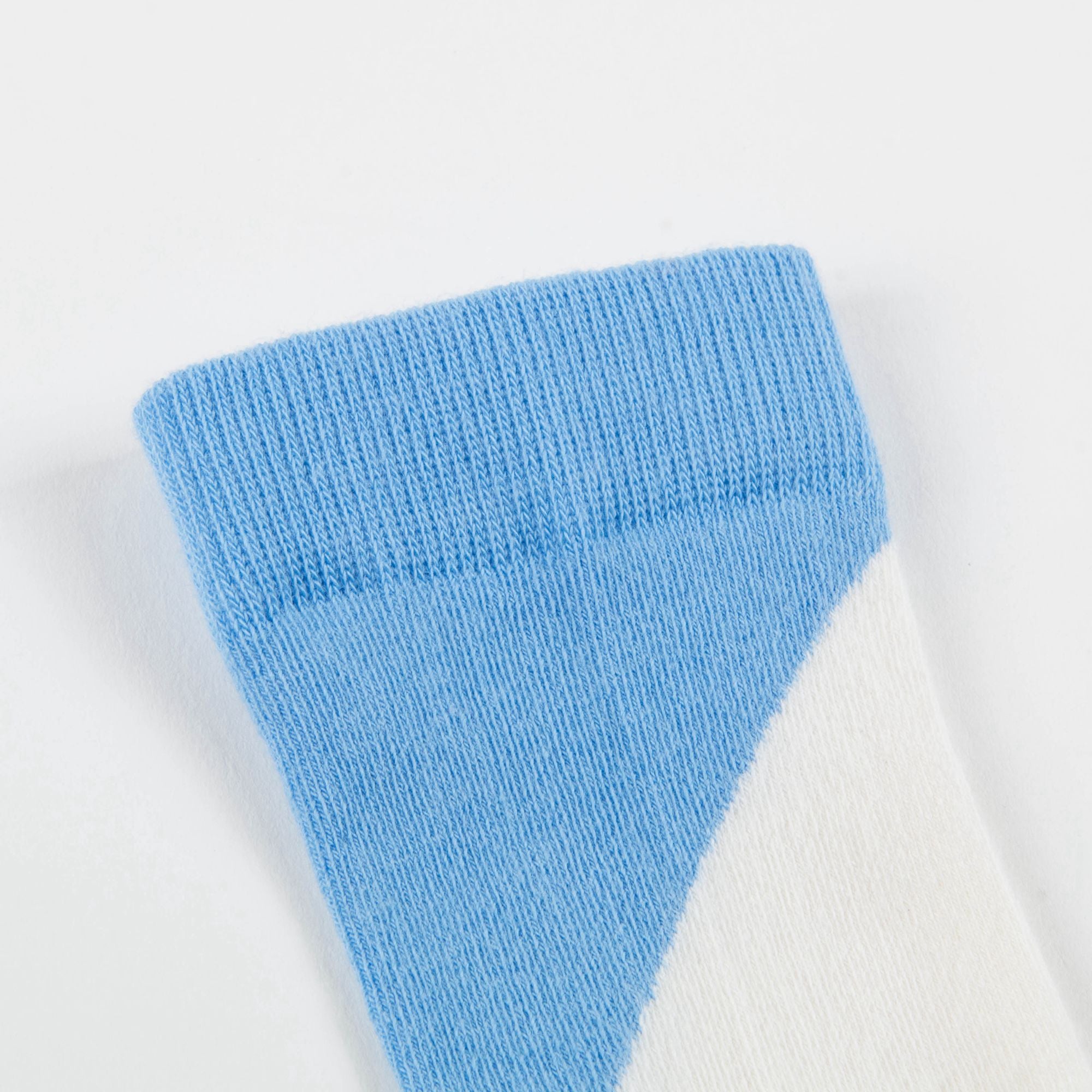 Girls White & Blue Cotton Socks