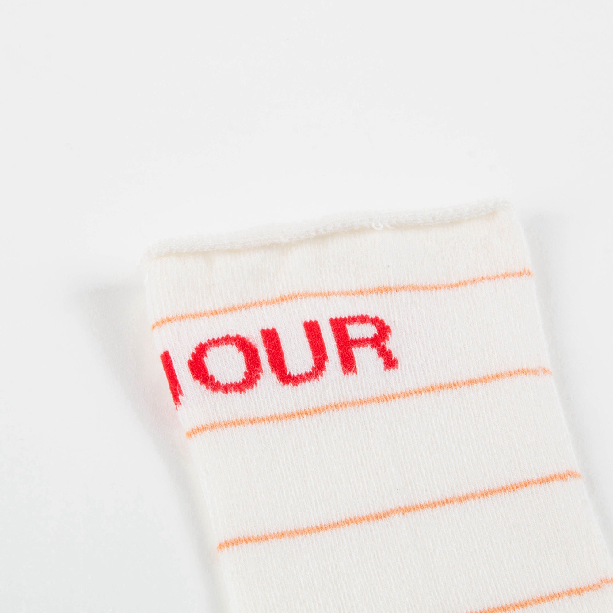Girls White & Light Brick Cotton Socks