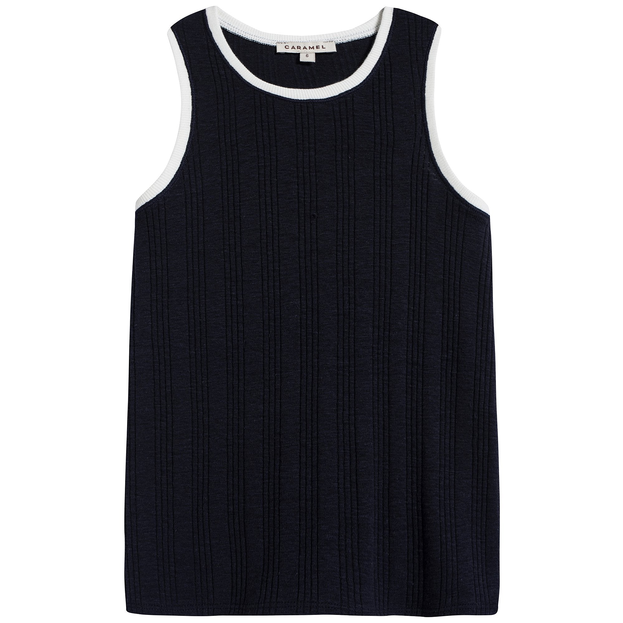 Girls Navy Cotton Vest