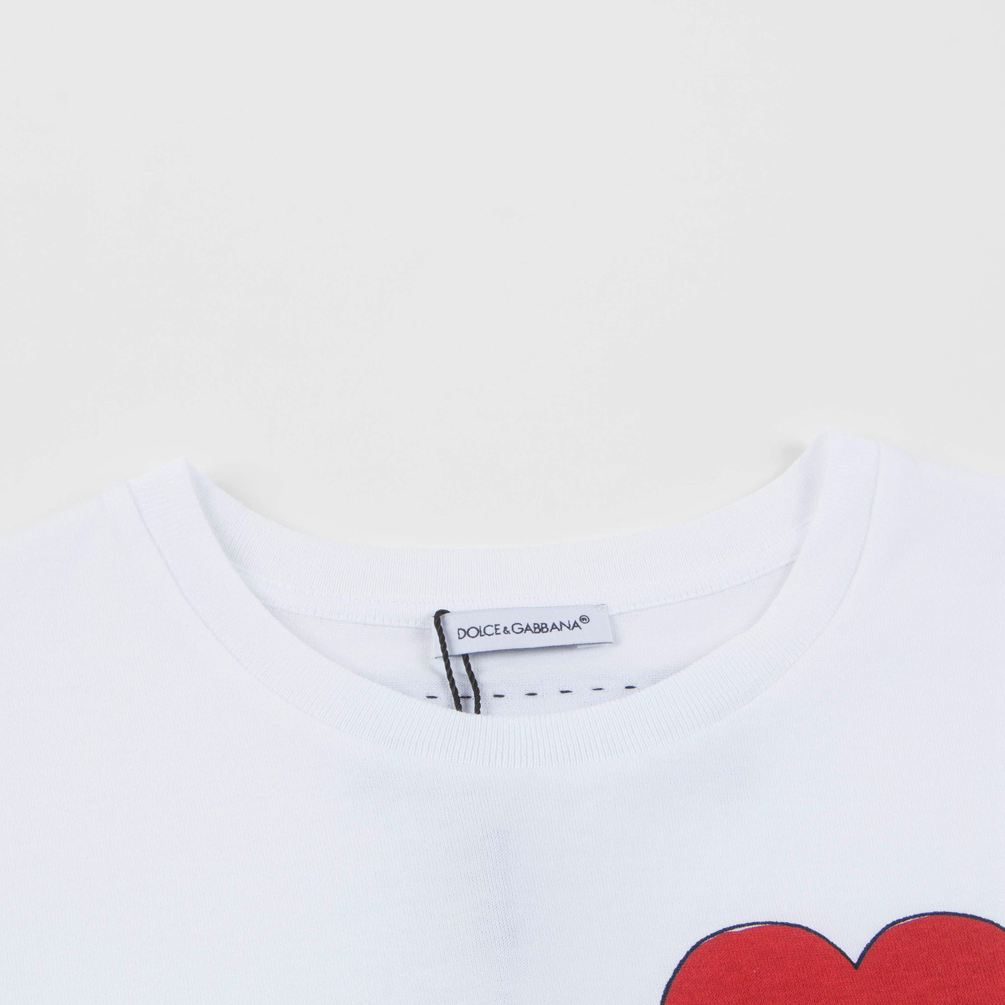 Girls White Love Cotton T-shirt