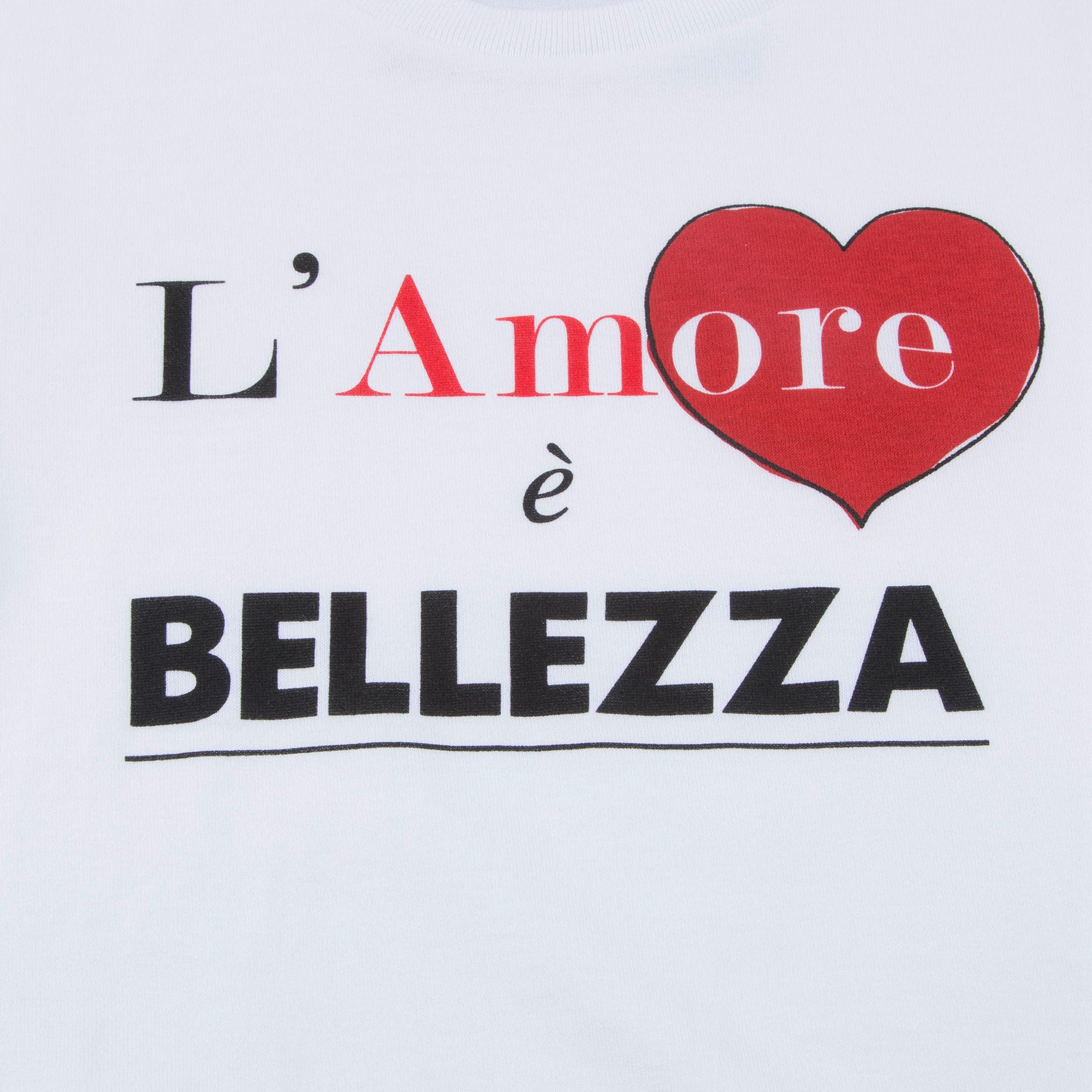 Girls White Love Cotton T-shirt