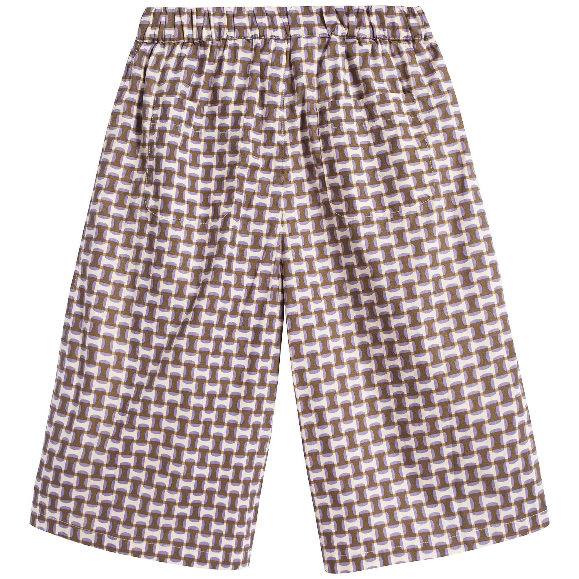 Baby Lilac Geo Print Cotton Shorts