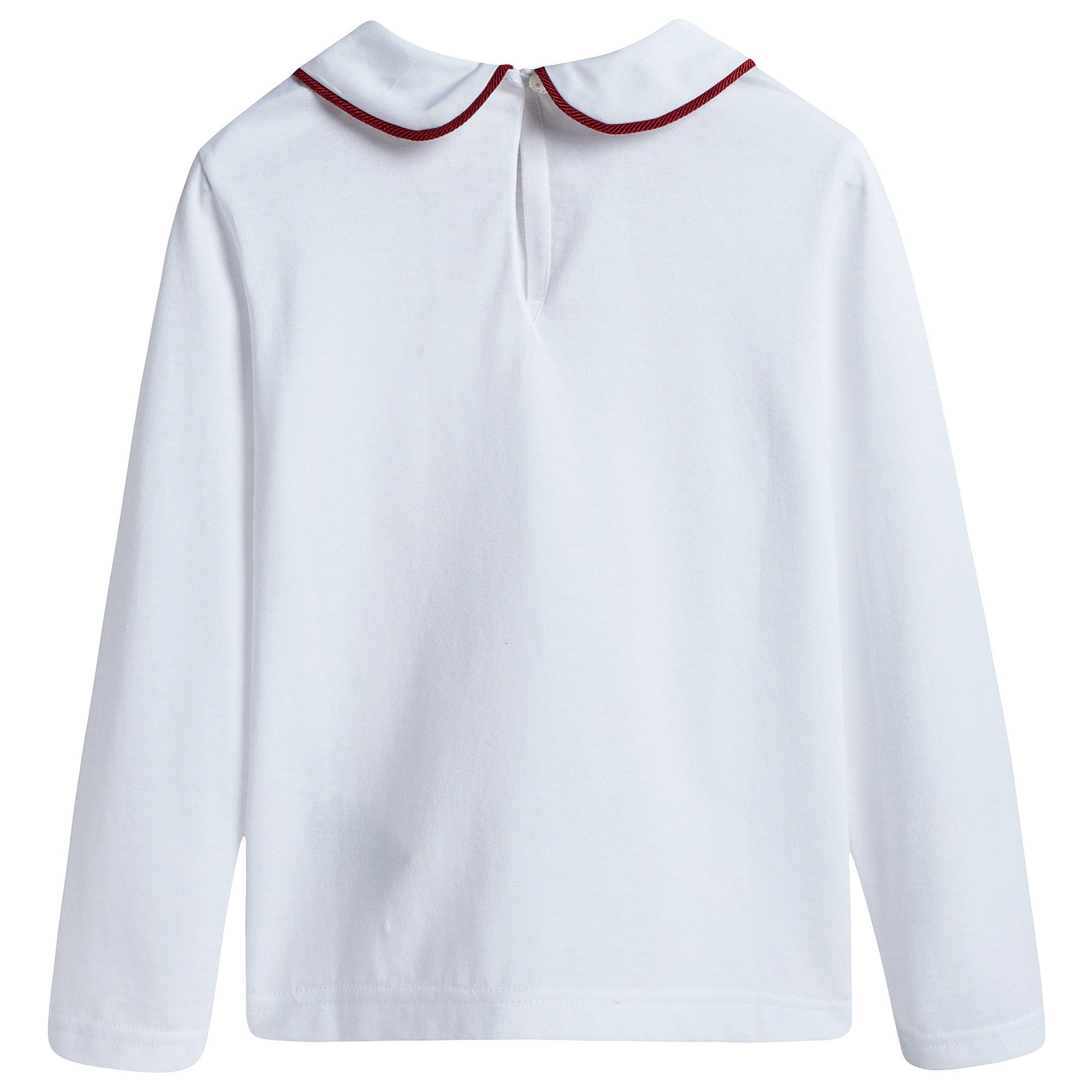 Girls White Cotton Blouse With Collar