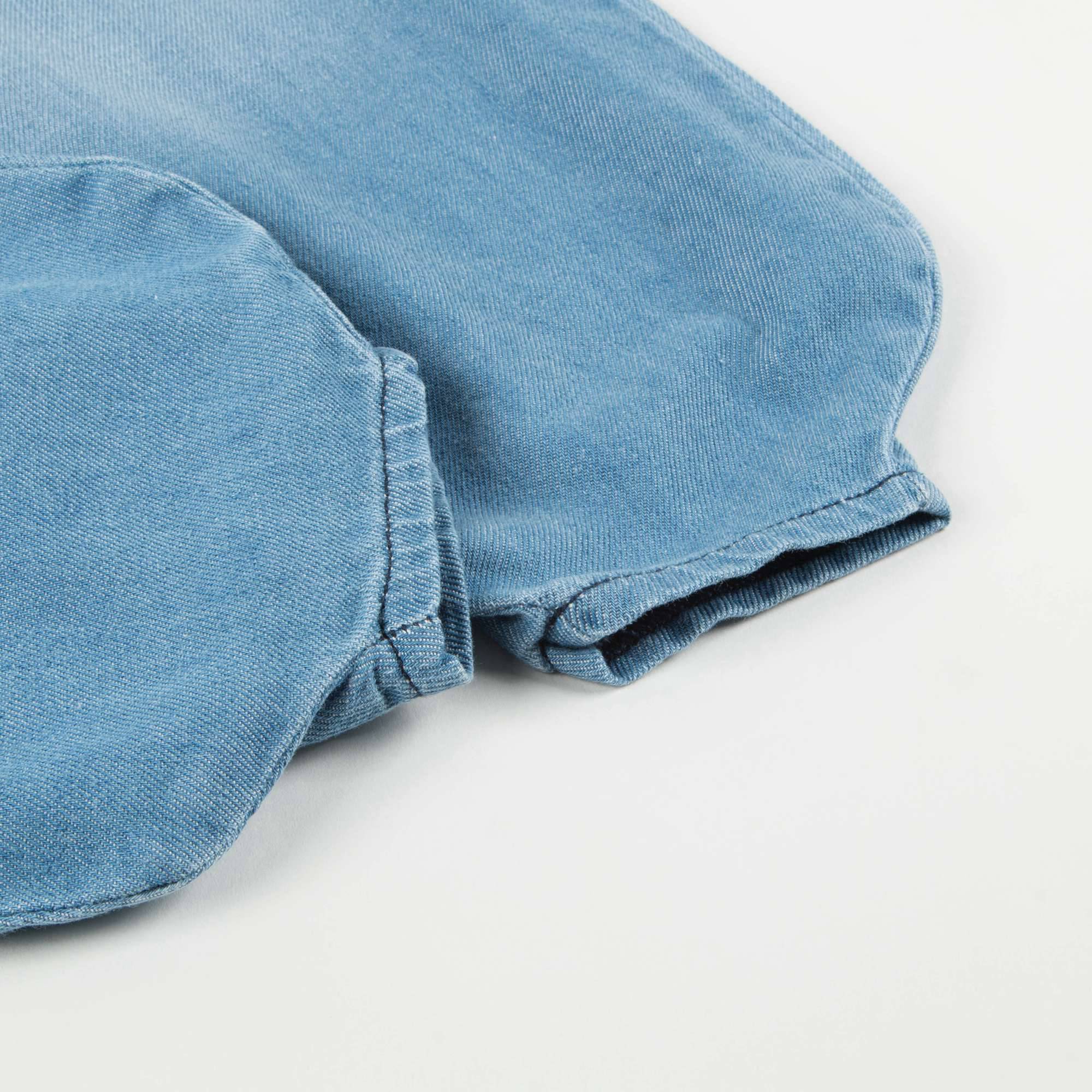 Girls Denim Blue Cotton Trousers