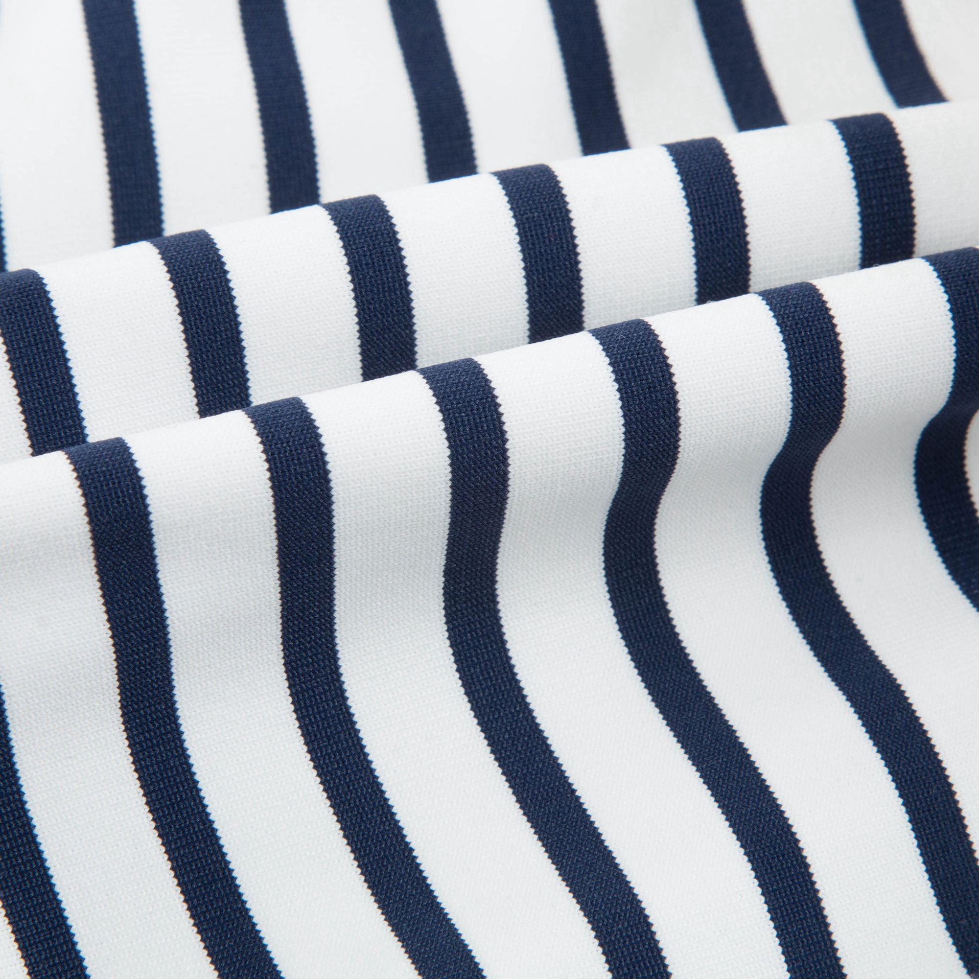 Girls White & Black Striped Polyamide Swimwear