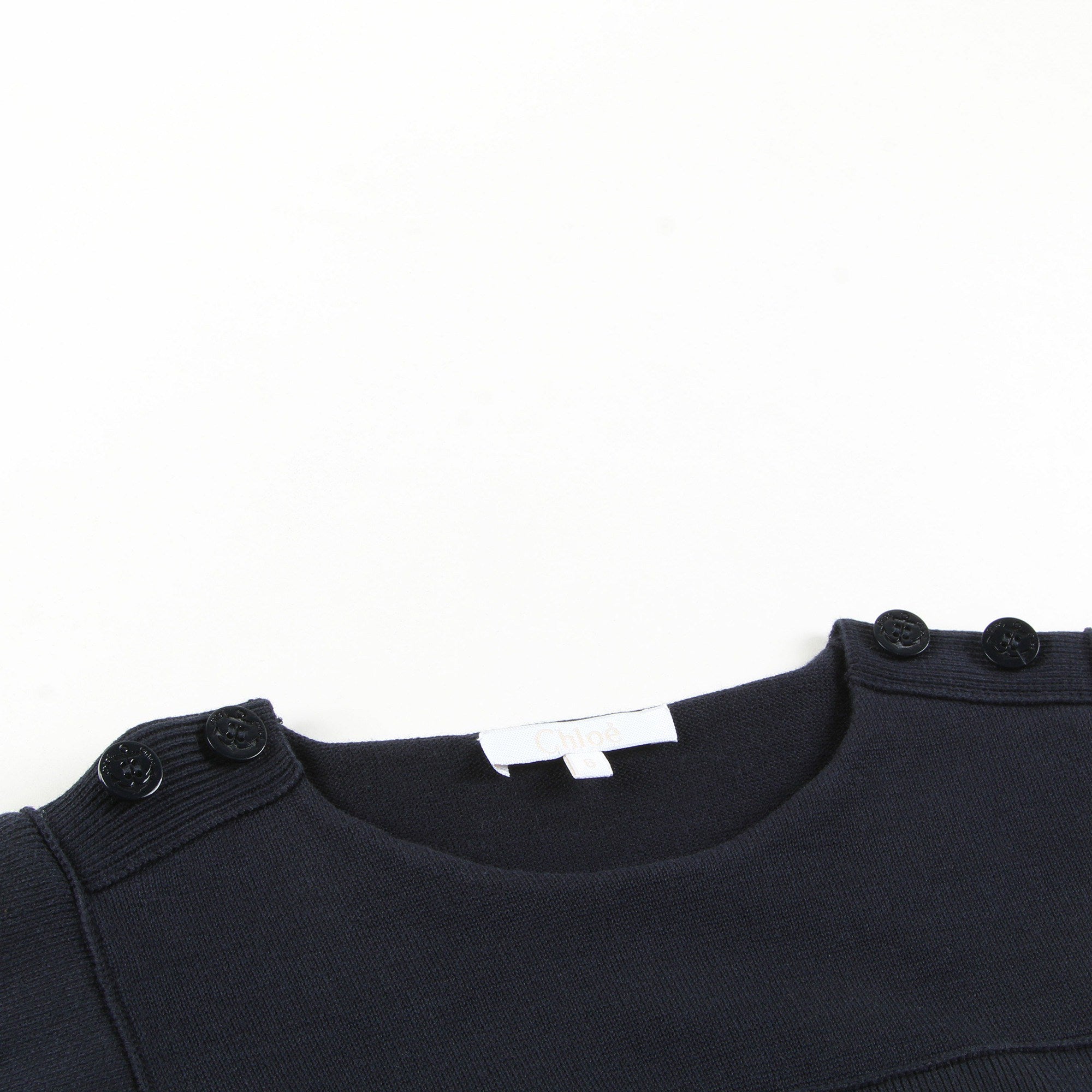 Girls Navy Blue Cotton Swerter