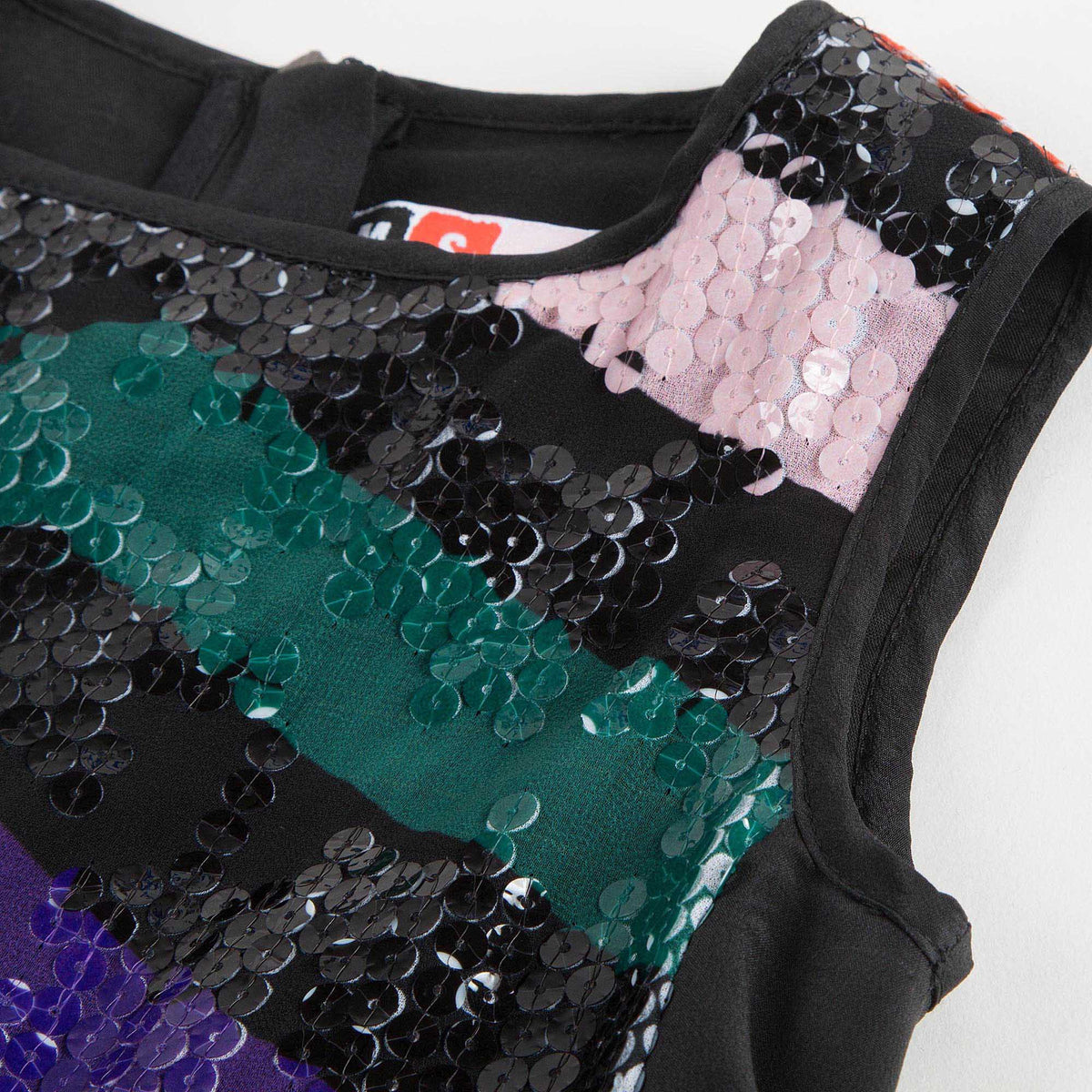Combinaison courte noire à paillettes pour filles