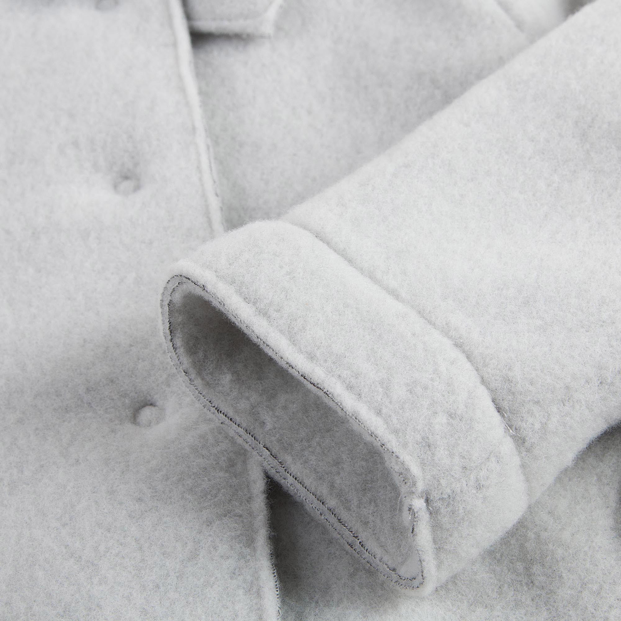 Girls Grey Bow Trims Collar Wool Coat