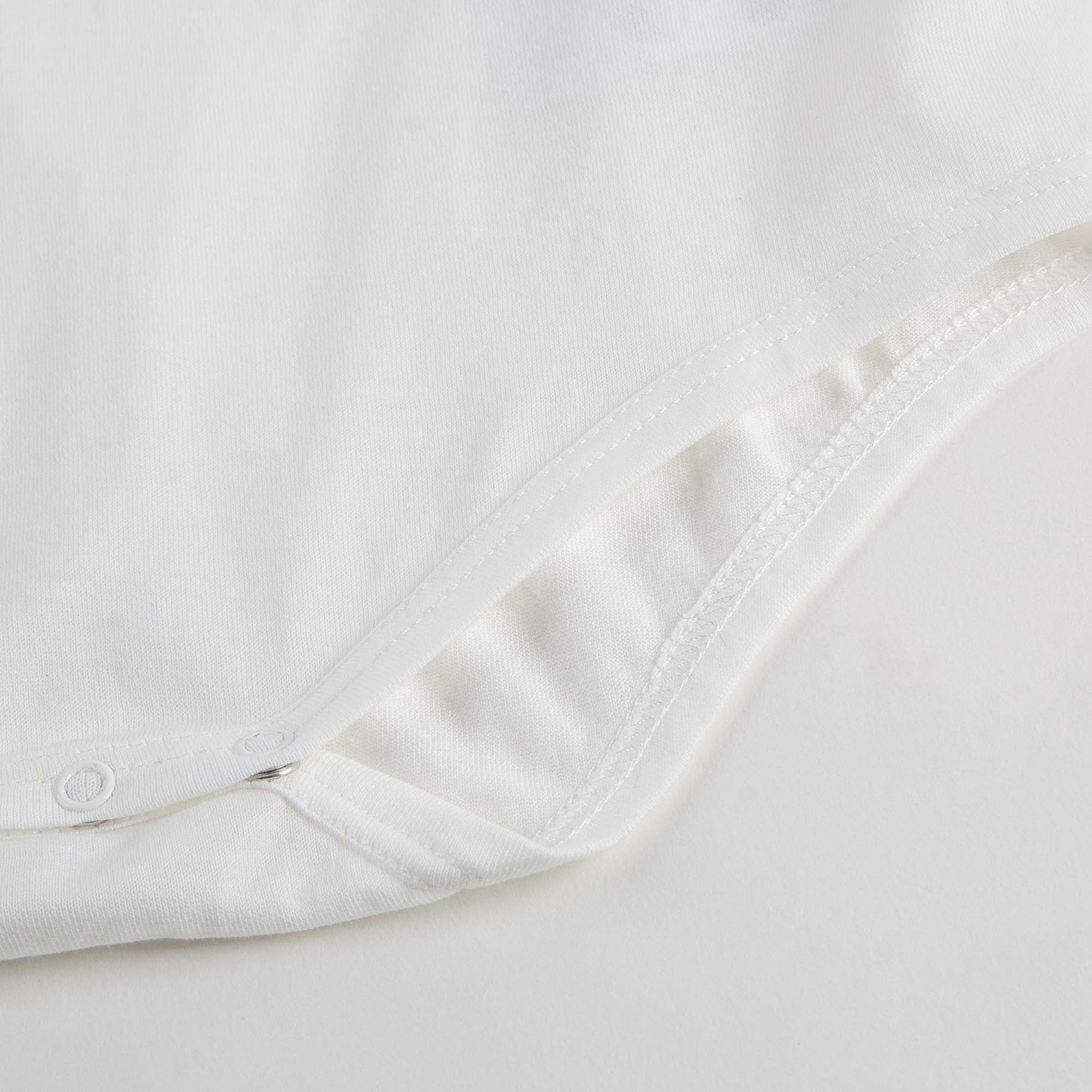Body en coton blanc pour bébé fille avec col et finitions à patchs