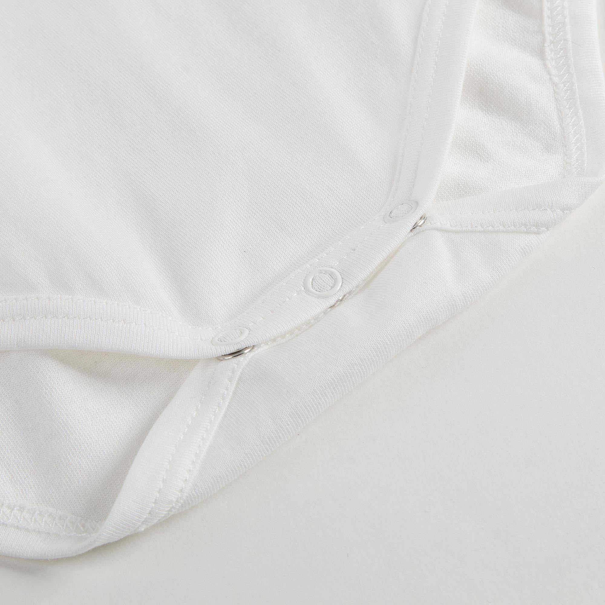 Body en coton blanc pour bébé fille avec col et finitions à patchs
