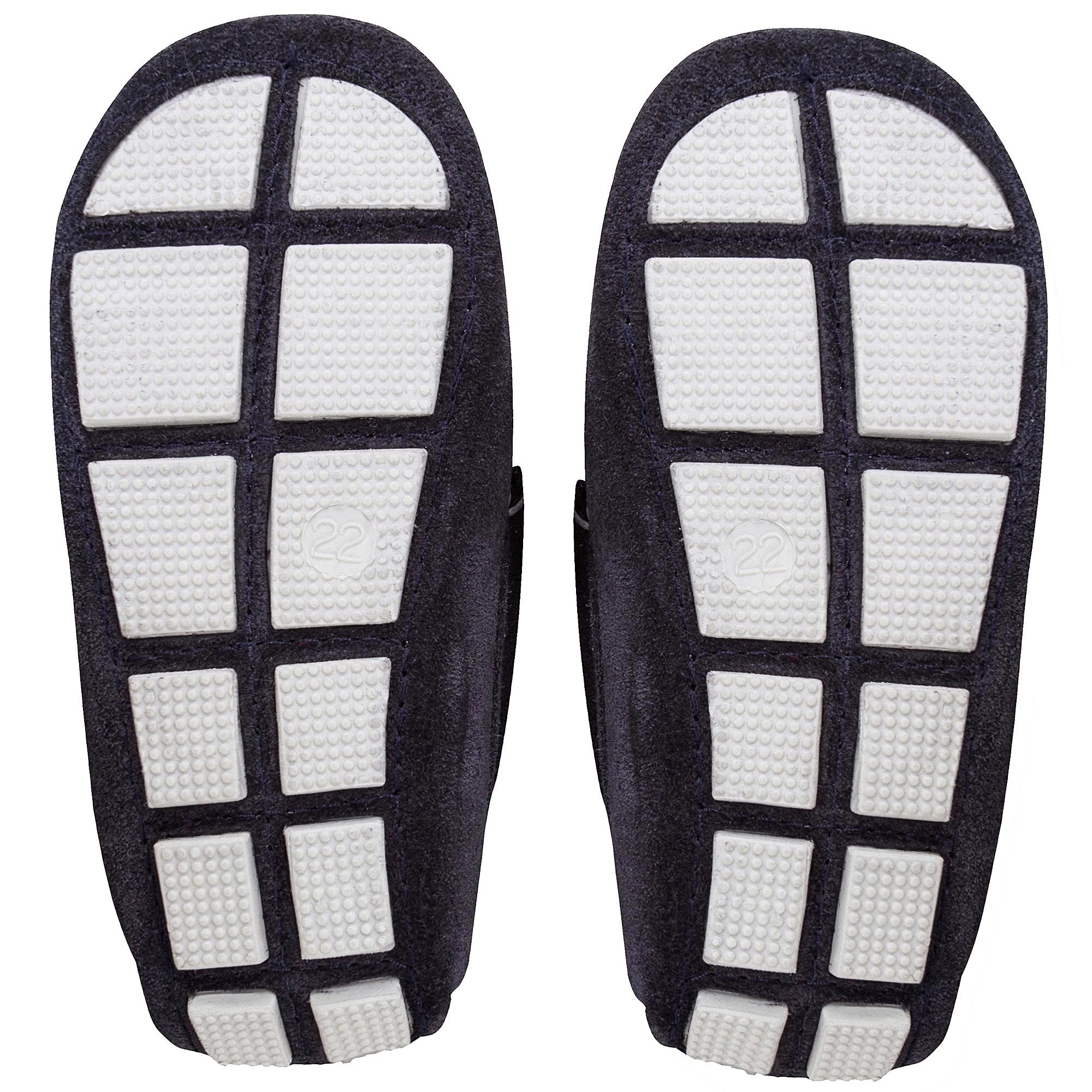 Mocassins à pampilles en cuir suédé bleu marine pour garçons et filles