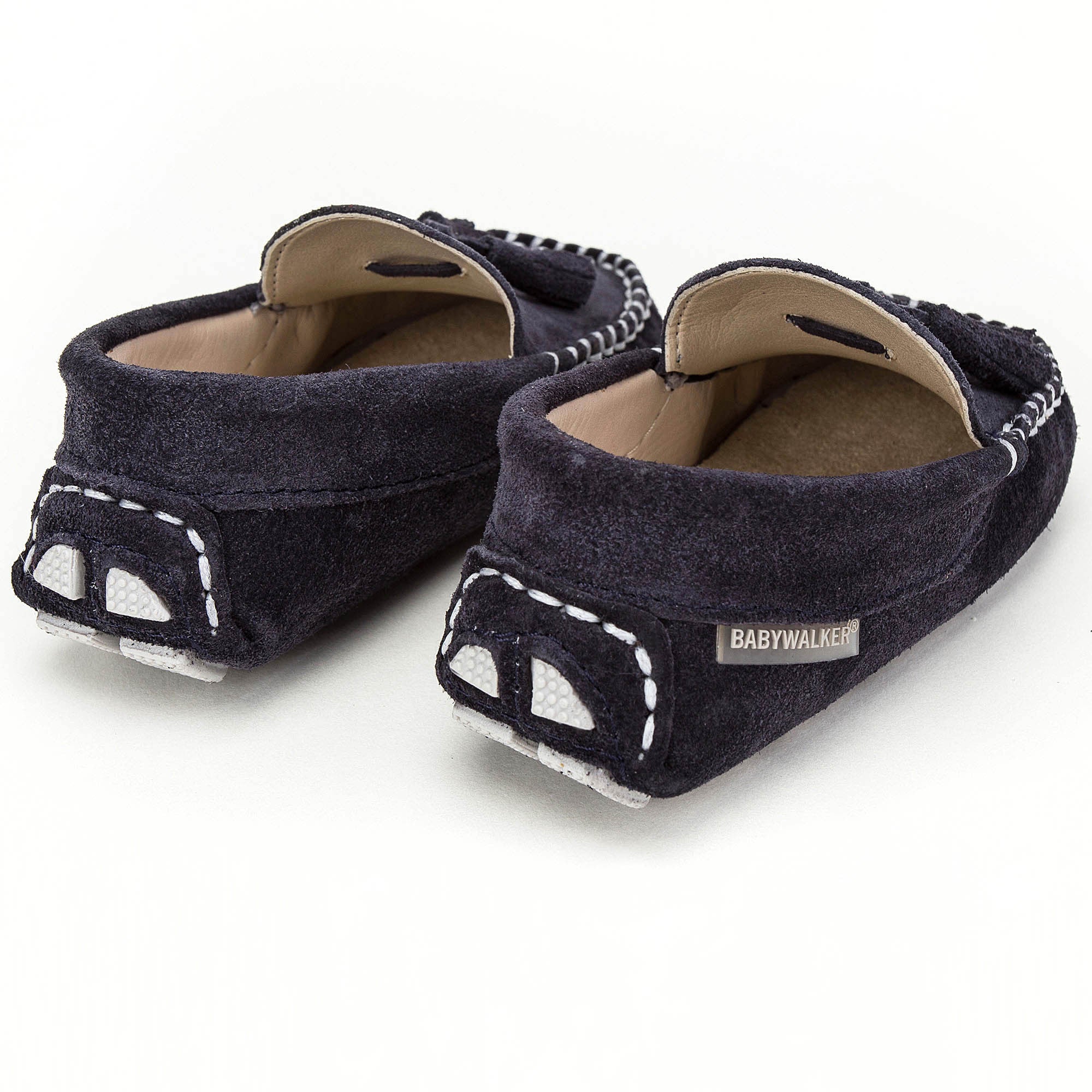 Mocassins à pampilles en cuir suédé bleu marine pour garçons et filles