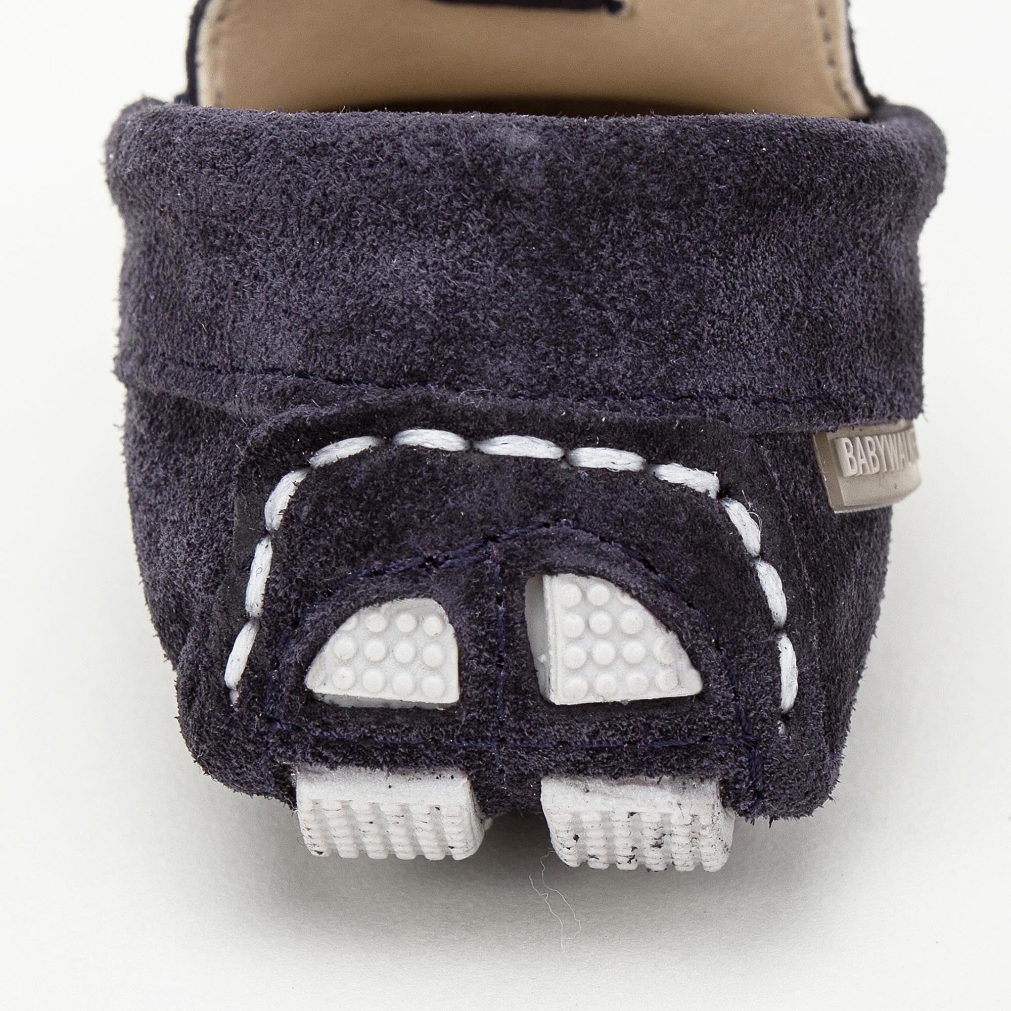Mocassins à pampilles en cuir suédé bleu marine pour garçons et filles