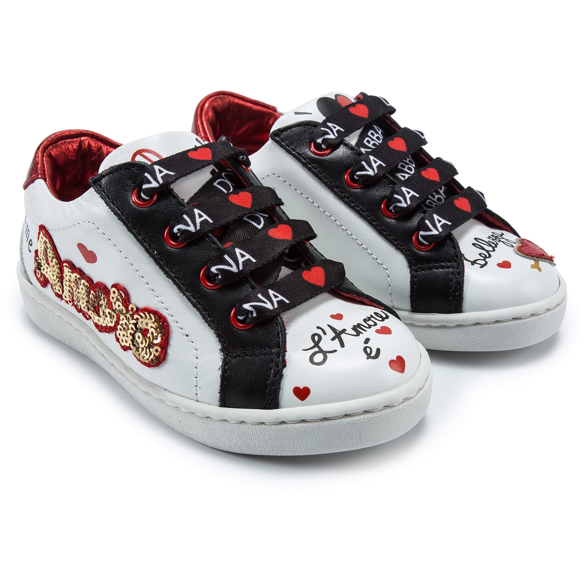Girls White & Multicolor Calf Shoes