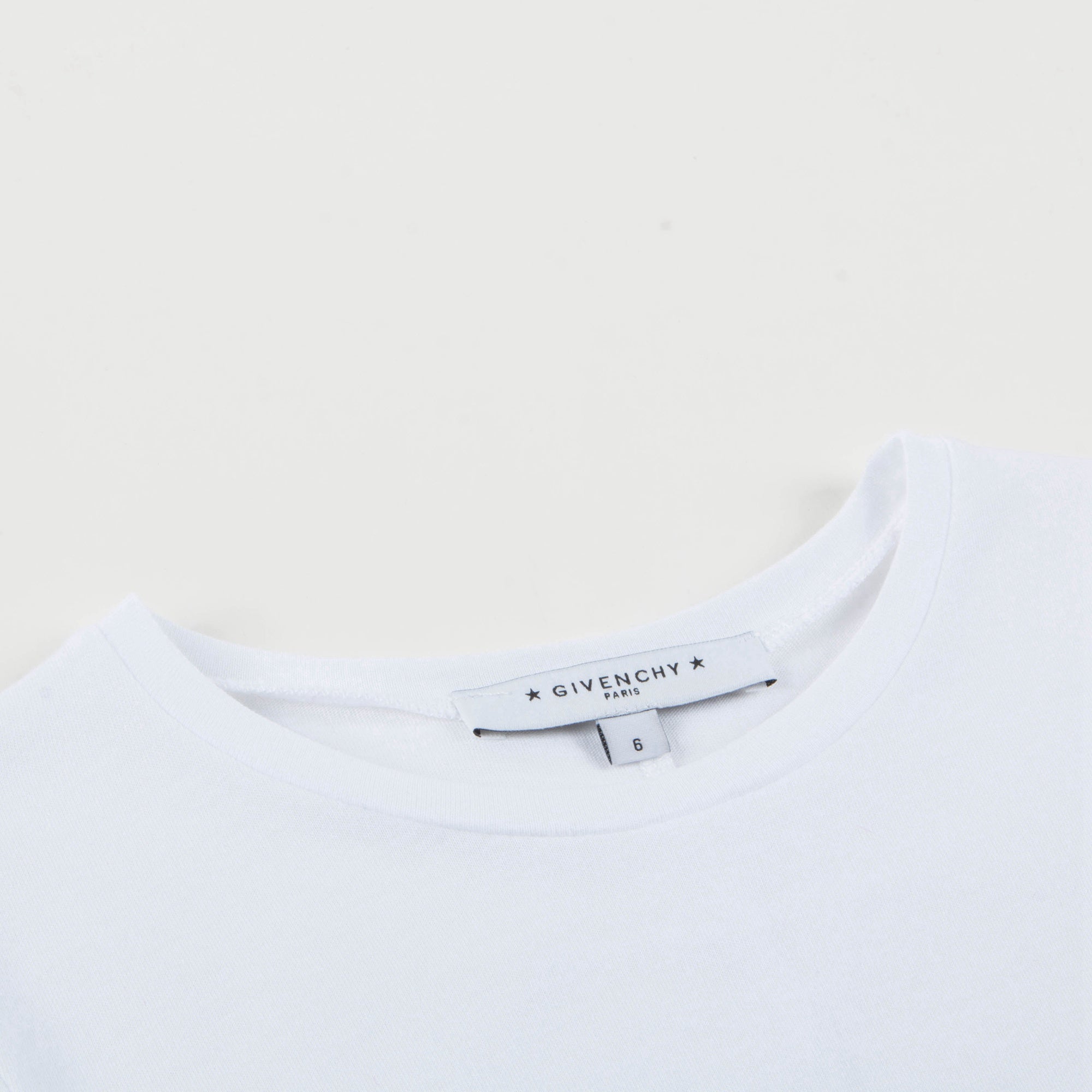 Girls White Cotton Logo T-shirt
