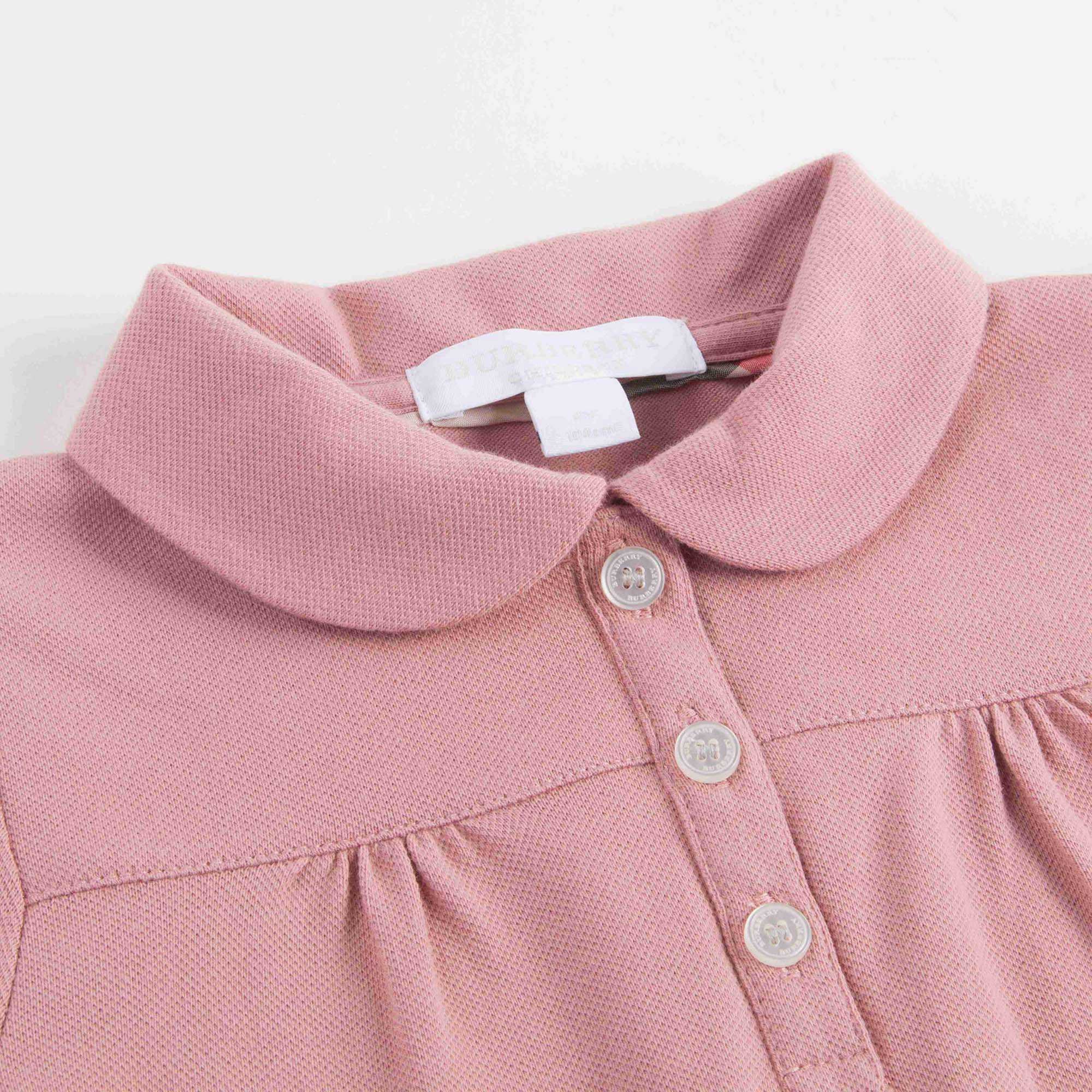 Girls Pink Cotton Piqu茅 Polo Shirt