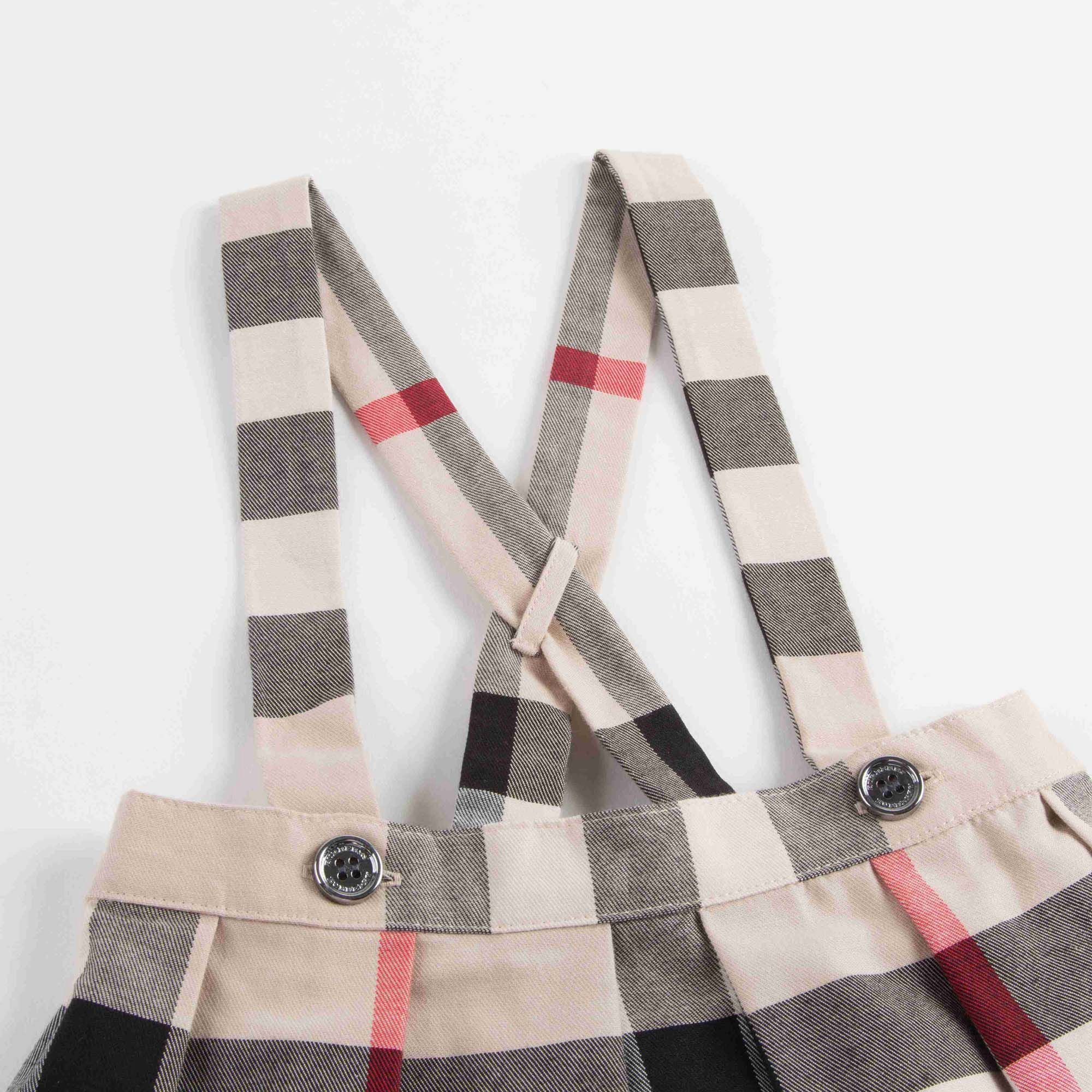 Baby Girls Beige Check Cotton Skirt