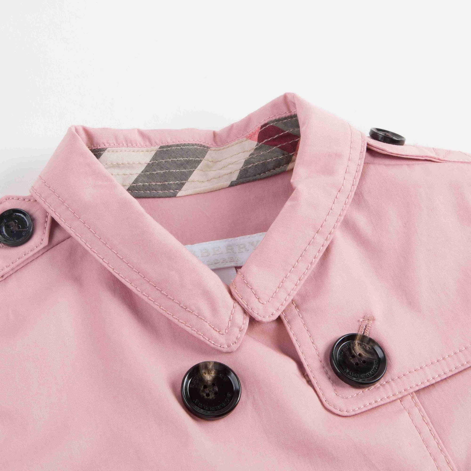 Baby Girls Pink Cotton Trench Dress