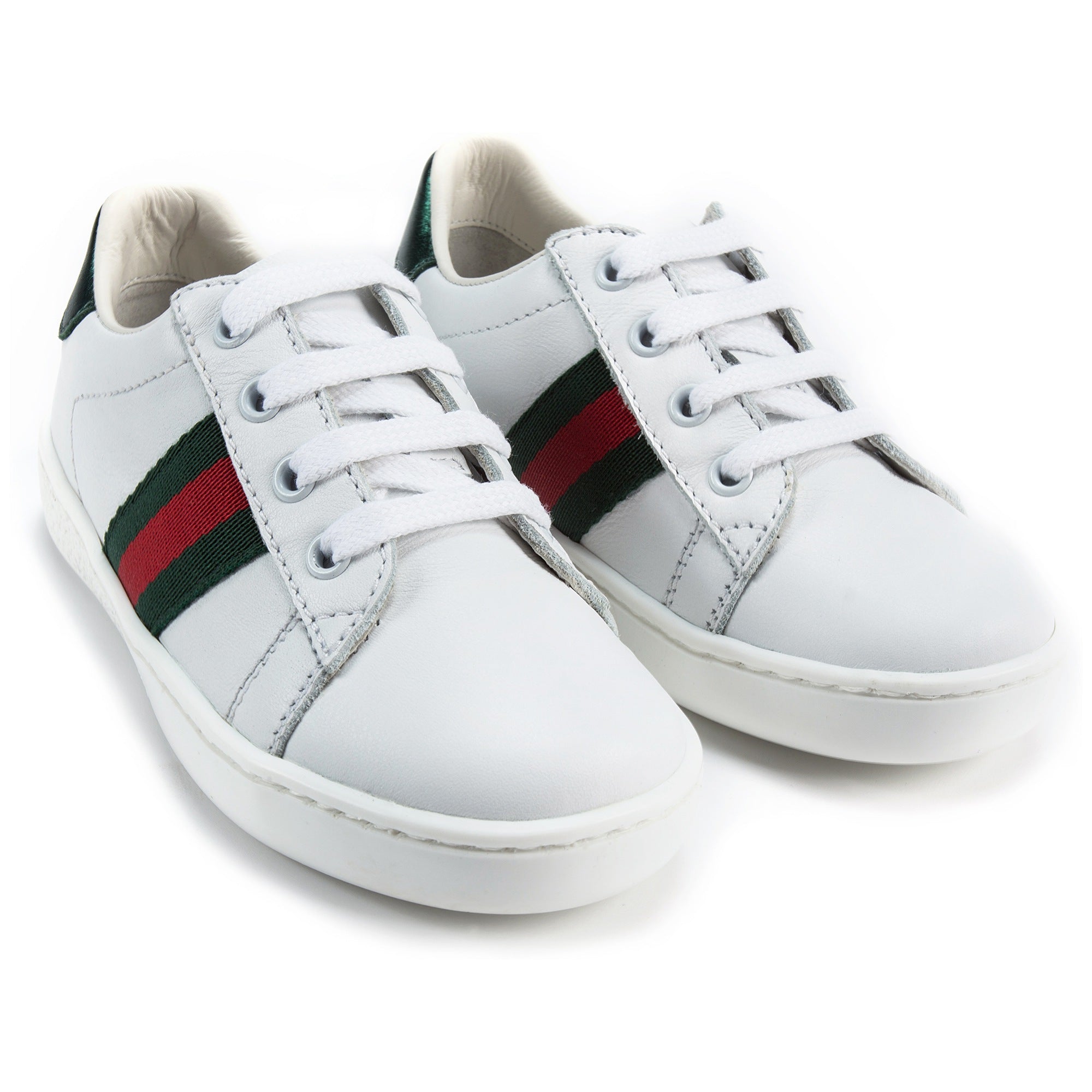 Girls & Boys White Leather Shoes