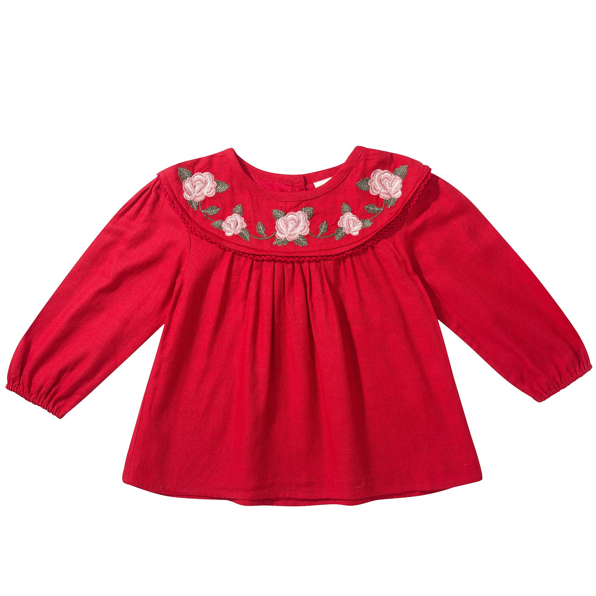 Girls Red Cotton Blouse