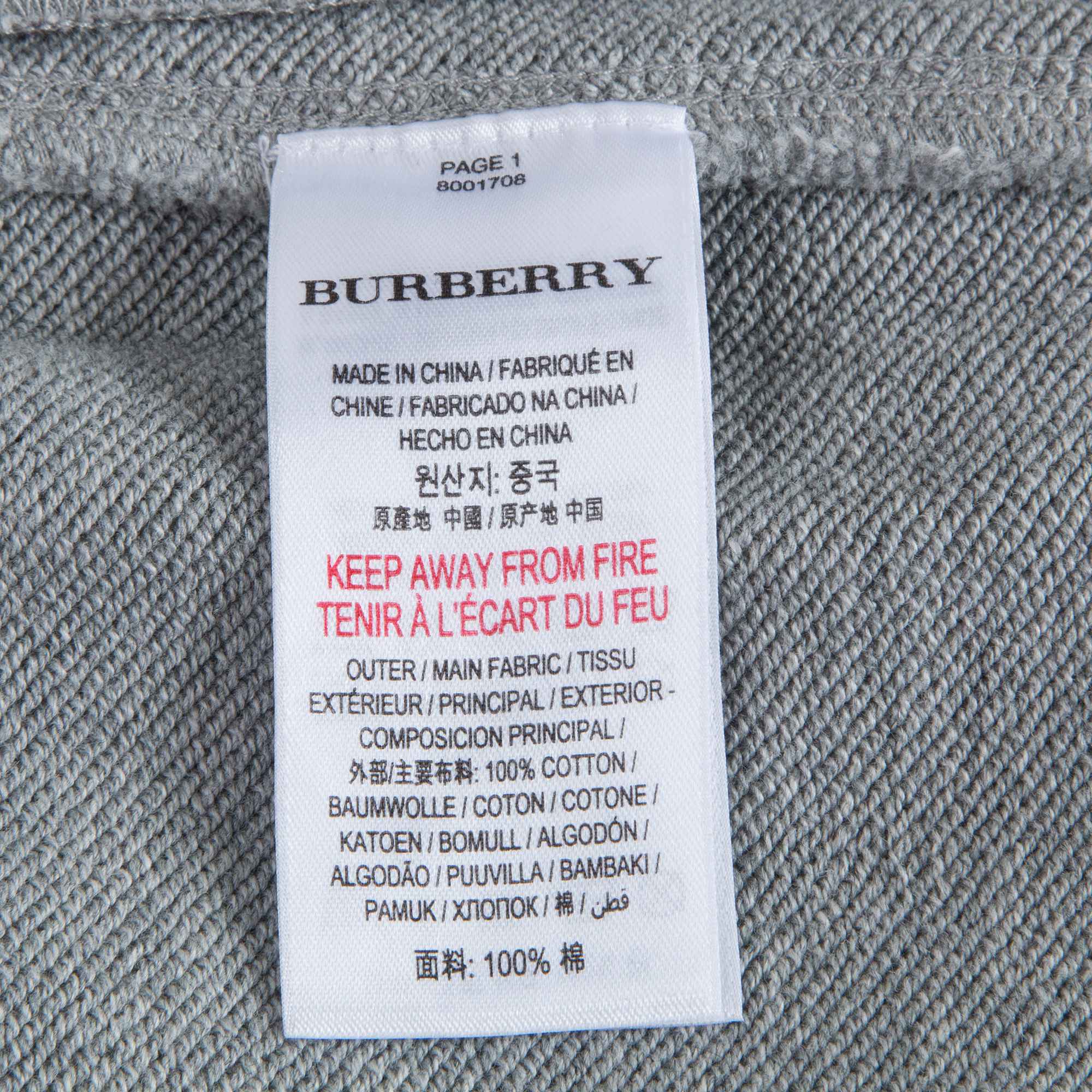 Boys Grey Melange Cotton Trousers