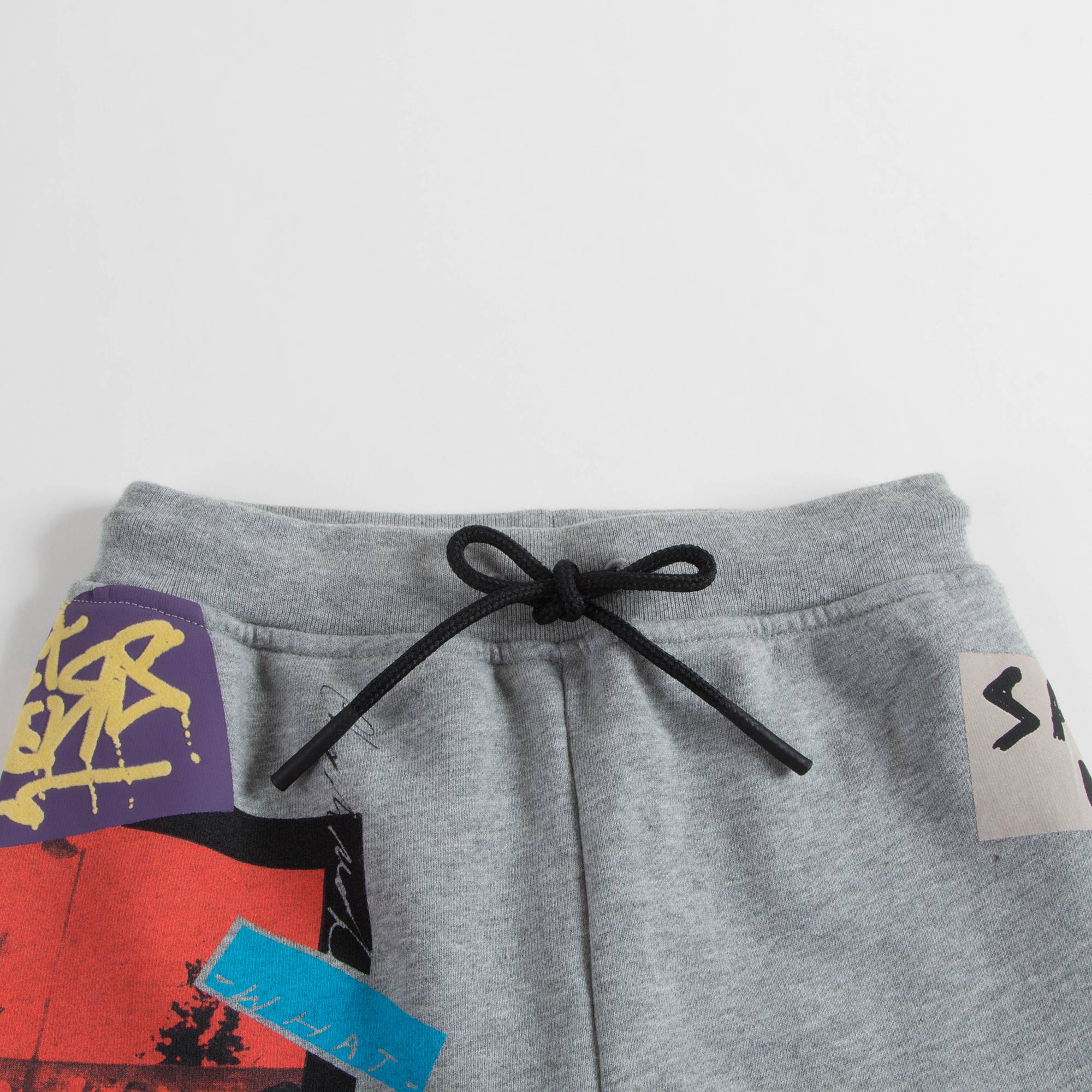 Girls Grey Melange Cotton Trousers