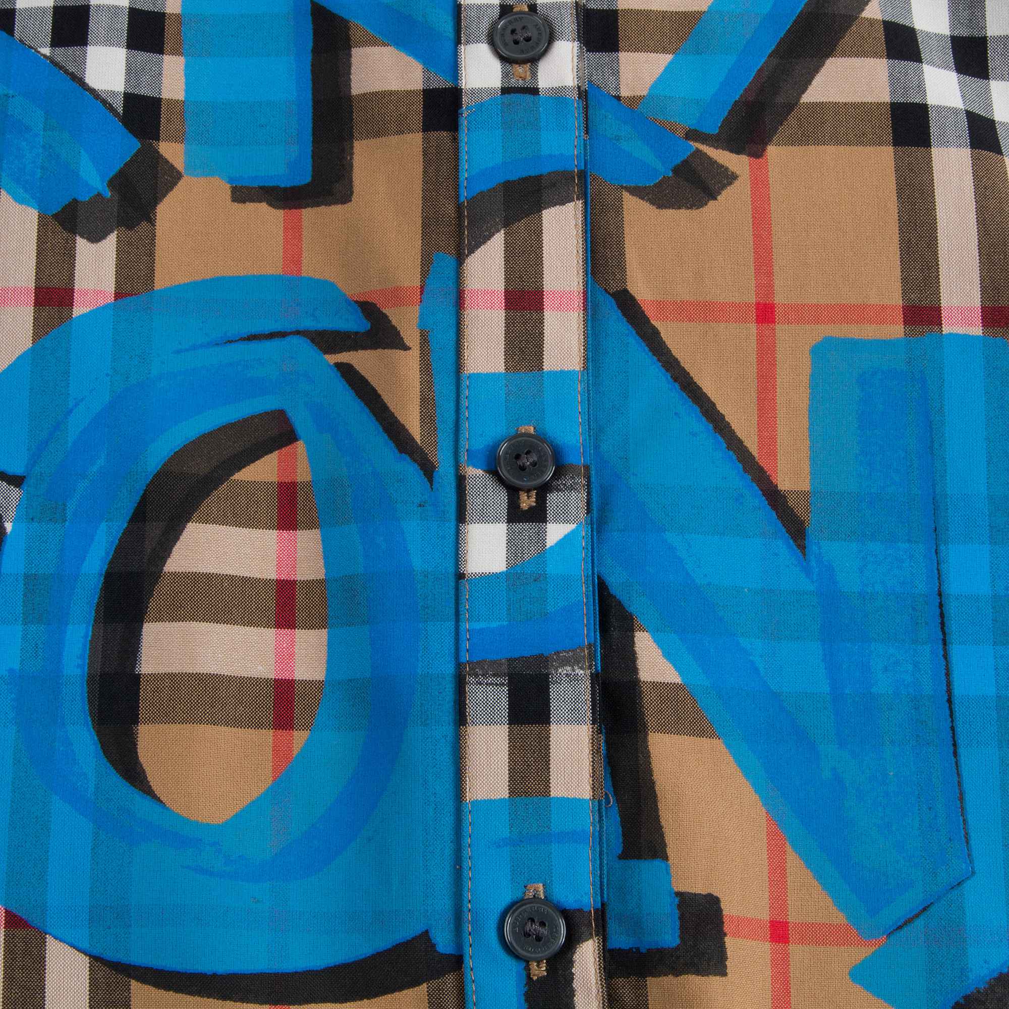 Girls Bright Blue Check Cotton Dress