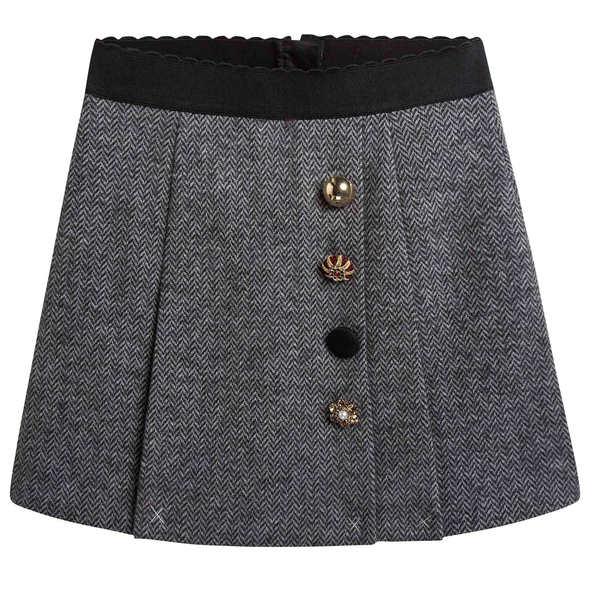Girls Grey Cotton Skirt