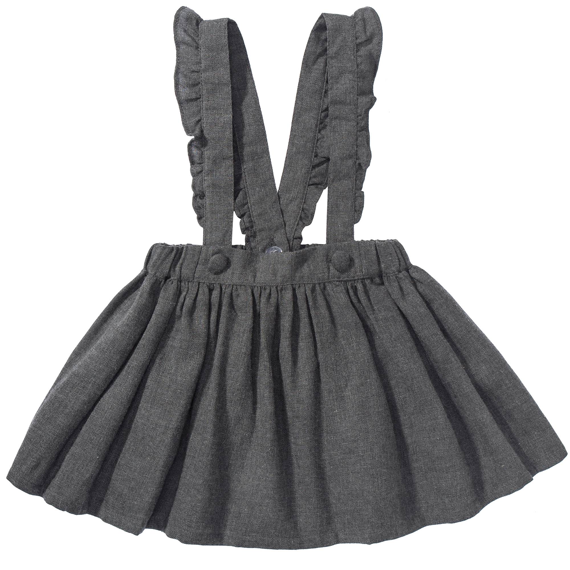 Girls Grey Cotton Skirt