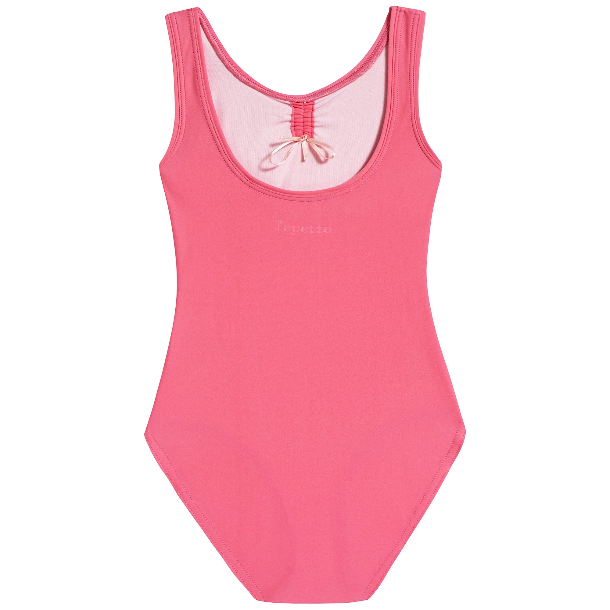 Justaucorps rose froncé et à larges bretelles pour fille