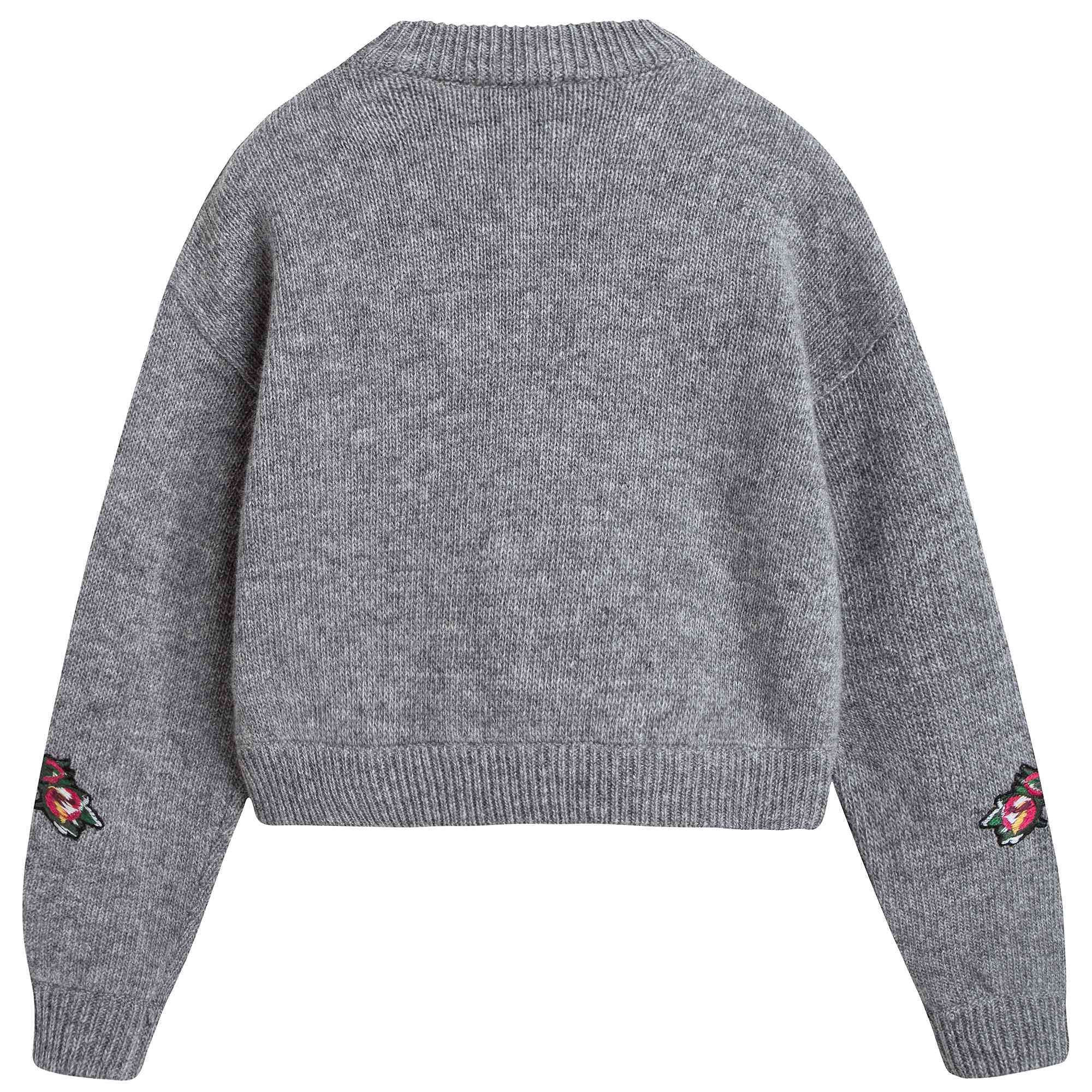 Girls Grey Wool Knitted Sweater