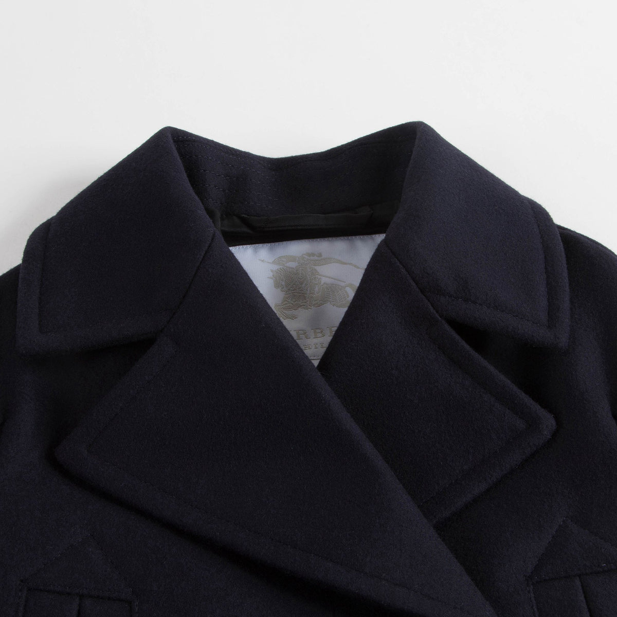 Manteau en laine vierge bleu marine pour fille