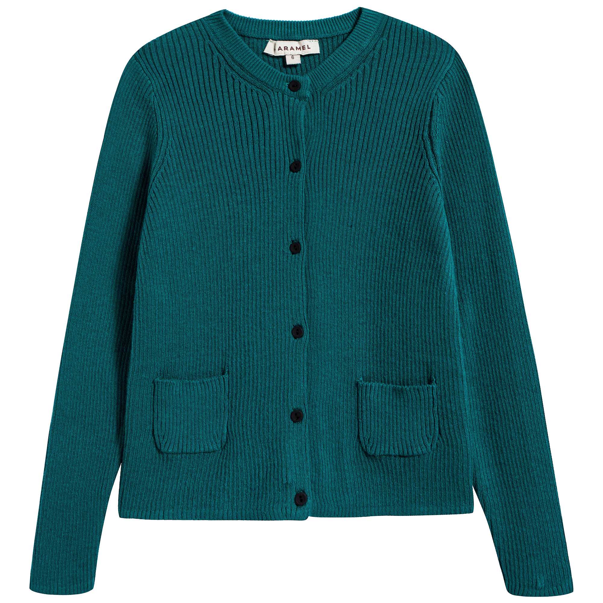 Girls Teal Cotton Zenobia Cardigan