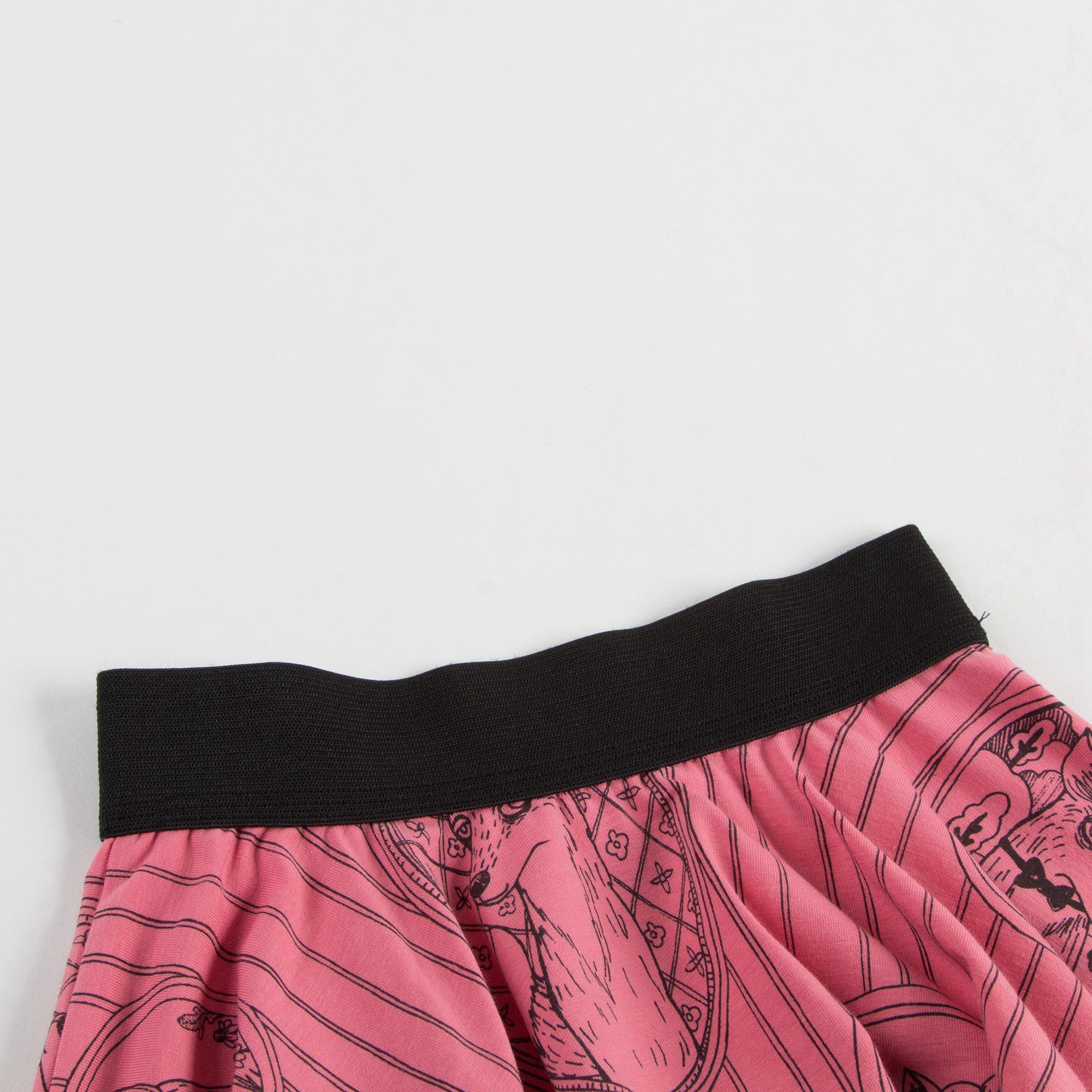 Girls Pink Fox Family Skirt