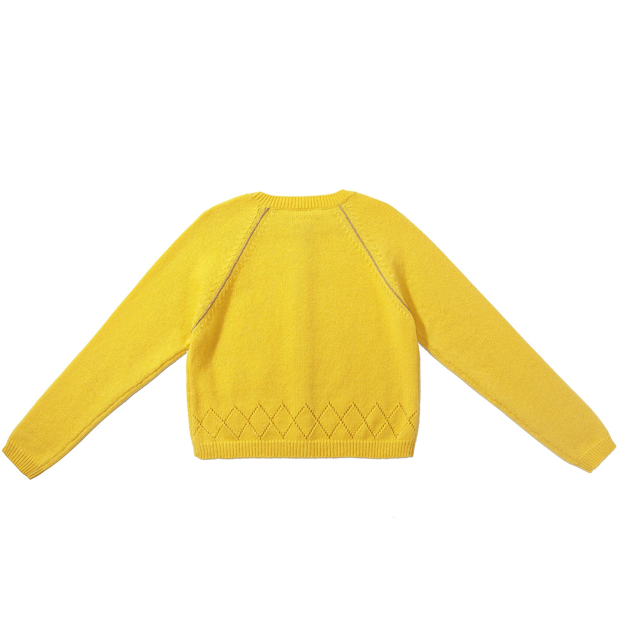 Girls Gold Yellow Cashmere Cardigan