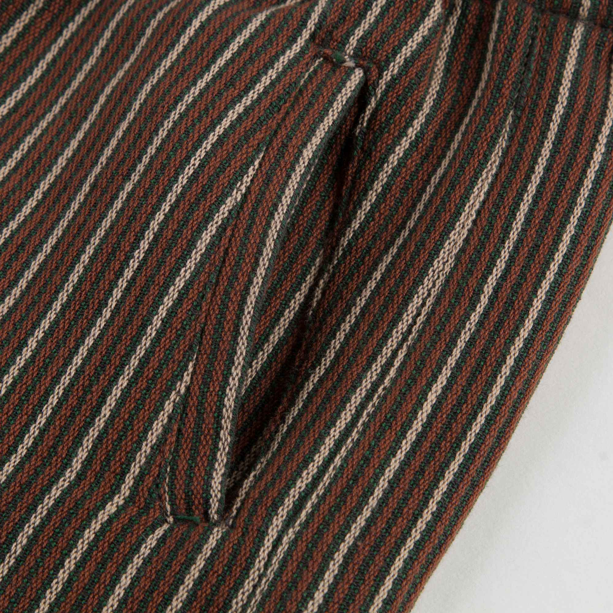 Girls Brown & Green Striped Trousers