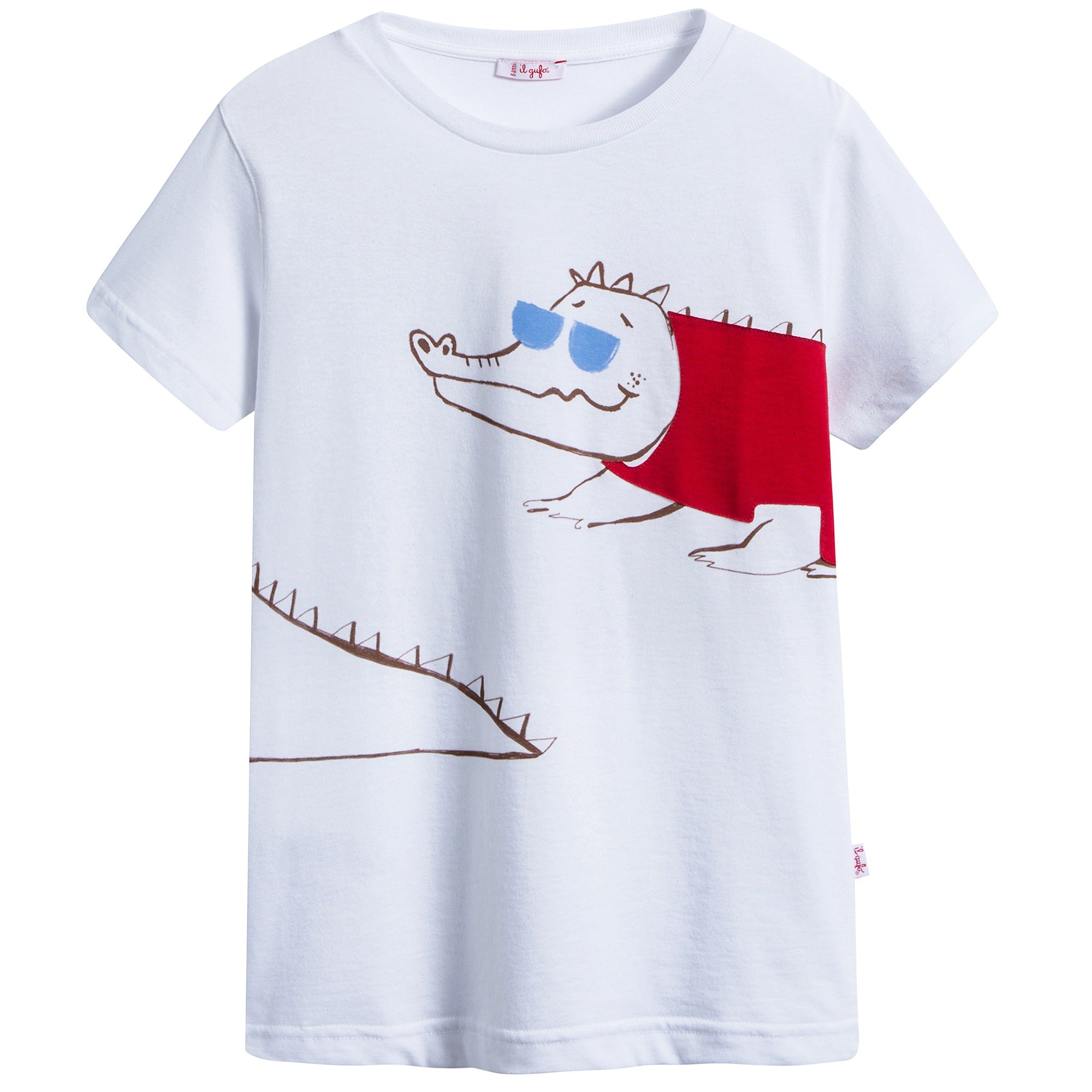 Boys White "Cherry Crocodile" Cotton T-shirt