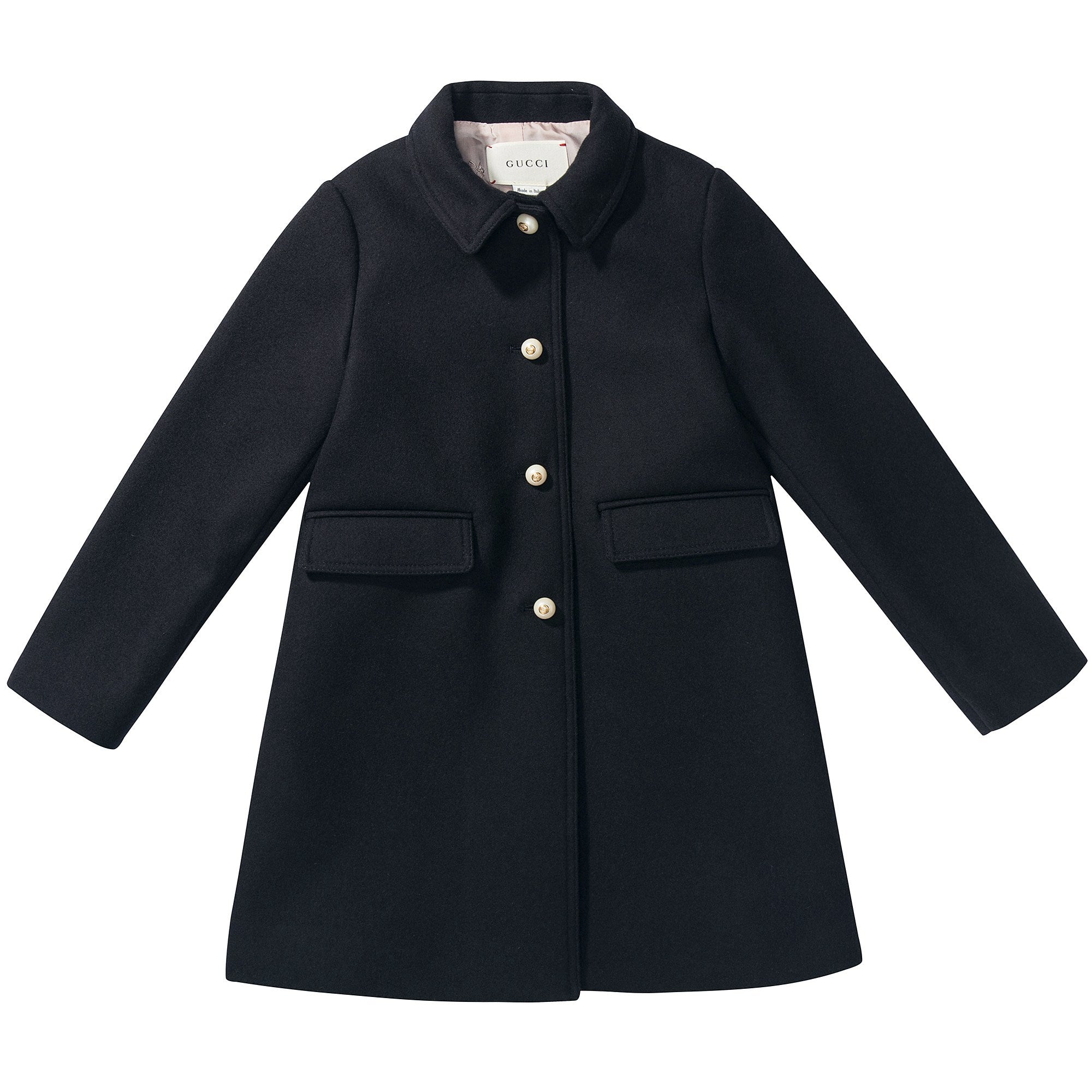Girls Ink Blue Wool Coat