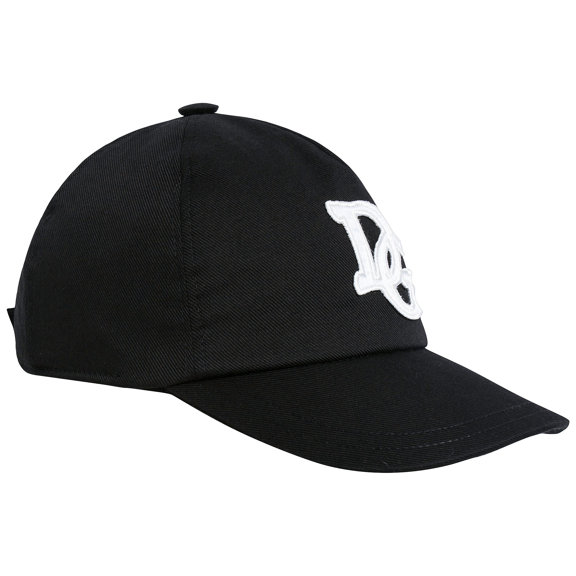 Boys & Girls Black Logo Printed Cotton Cap