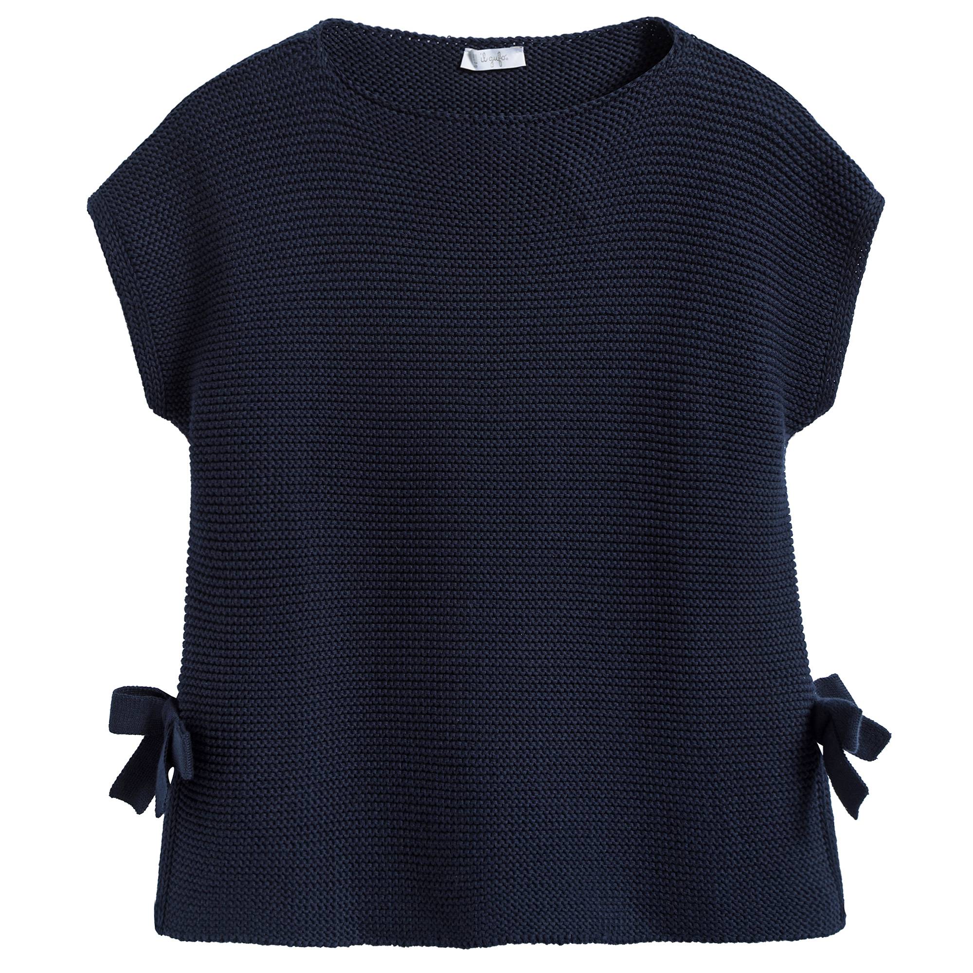 Girls Dark Blue Cotton Sweater