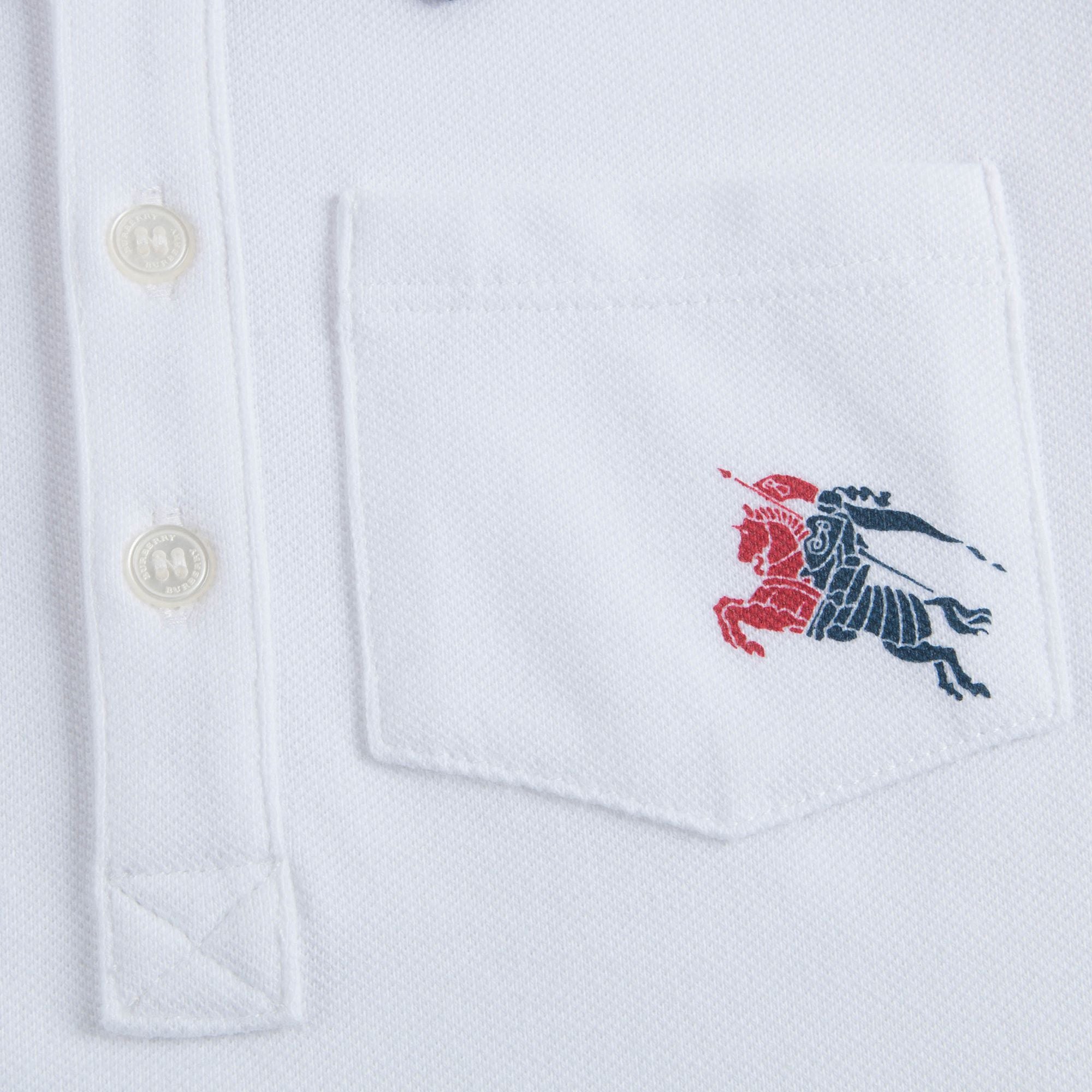 Baby Boys White Cotton Polo Shirt
