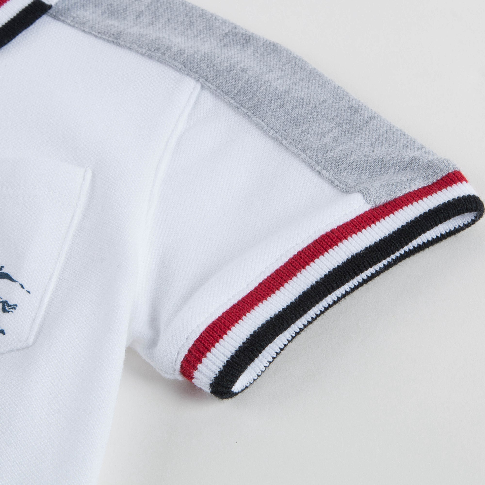 Baby Boys White Cotton Polo Shirt