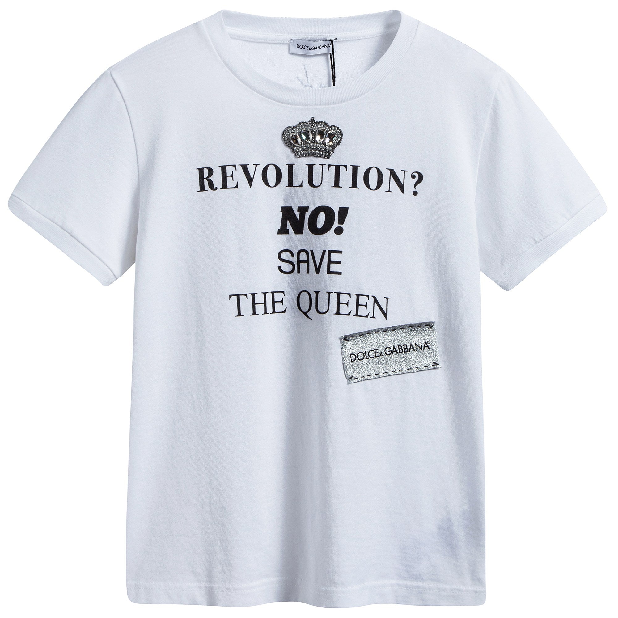 Girls White Cotton T-shirt