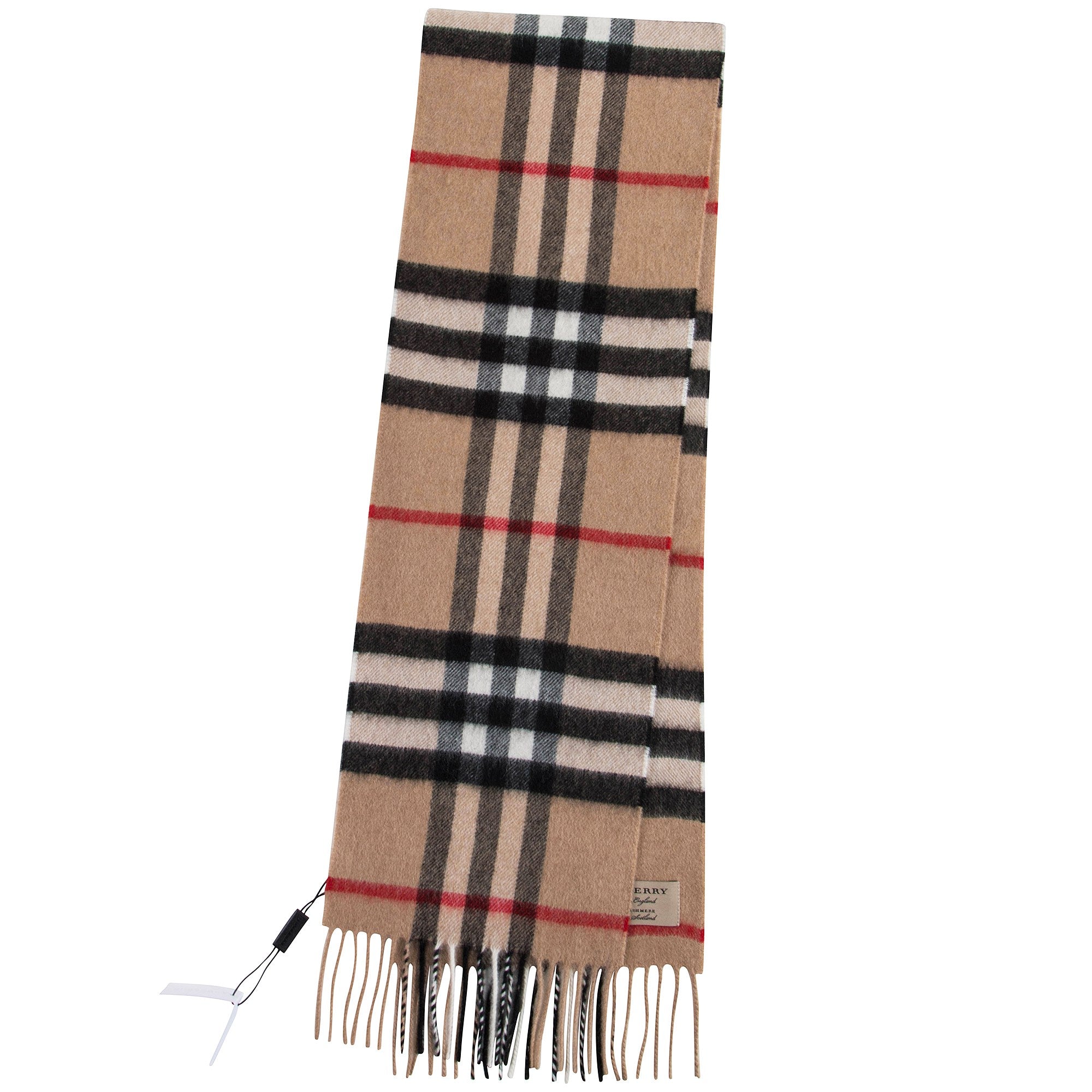 Girls Camel Check Cashmere Scarve